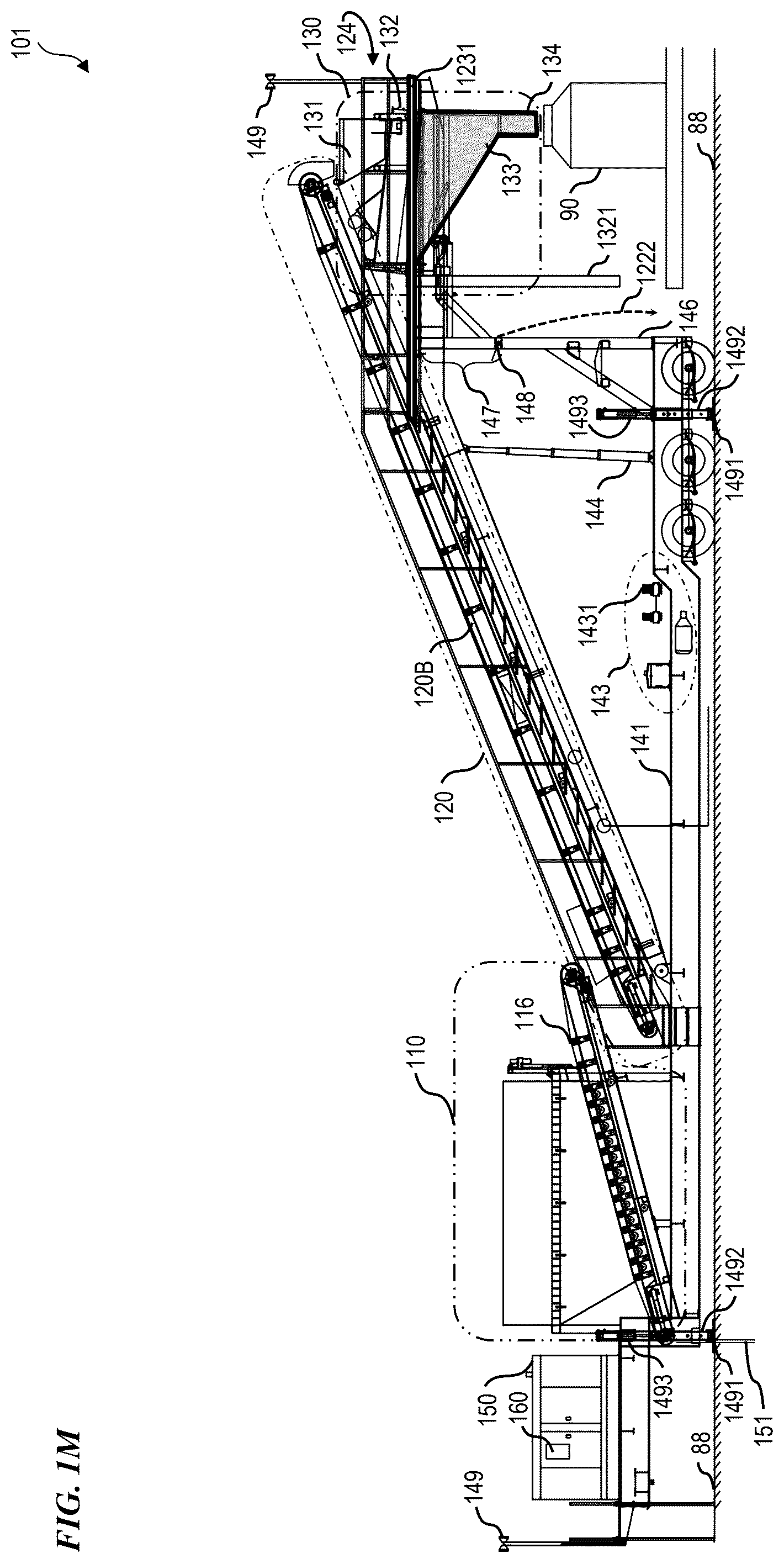 Patent US12312931 Figure 10 – Trailer-integrated self-contained frac-sand system and method with safety features