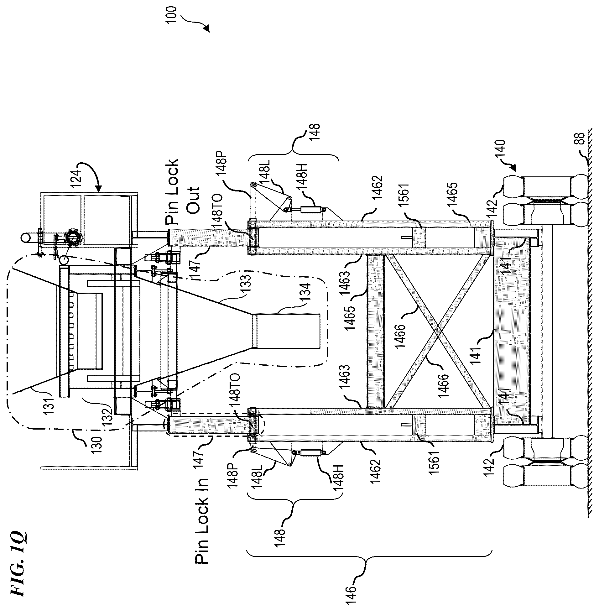 Patent US12312931 Figure 14 – Trailer-integrated self-contained frac-sand system and method with safety features