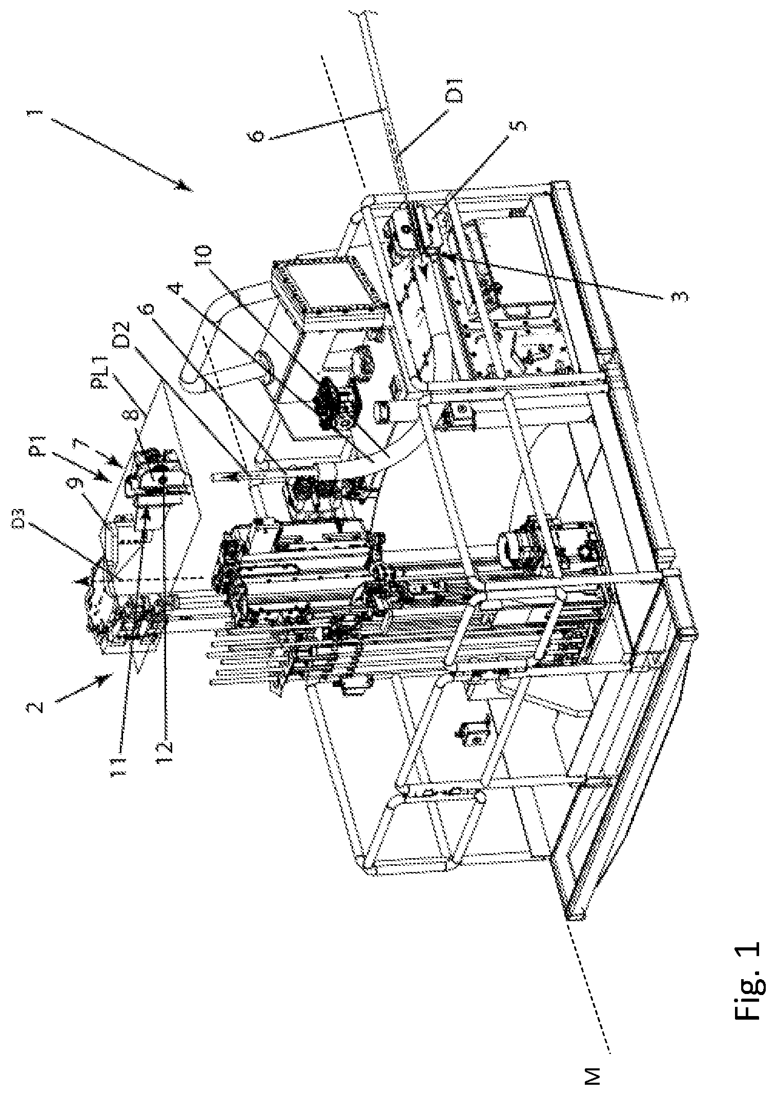Patent US12312957 Figure 1 – Cable handling device for cable bolts