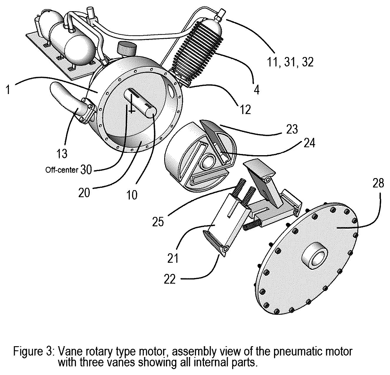 Patent US12312960 Figure 3 – Integrated internal continuous combustion rotary engine