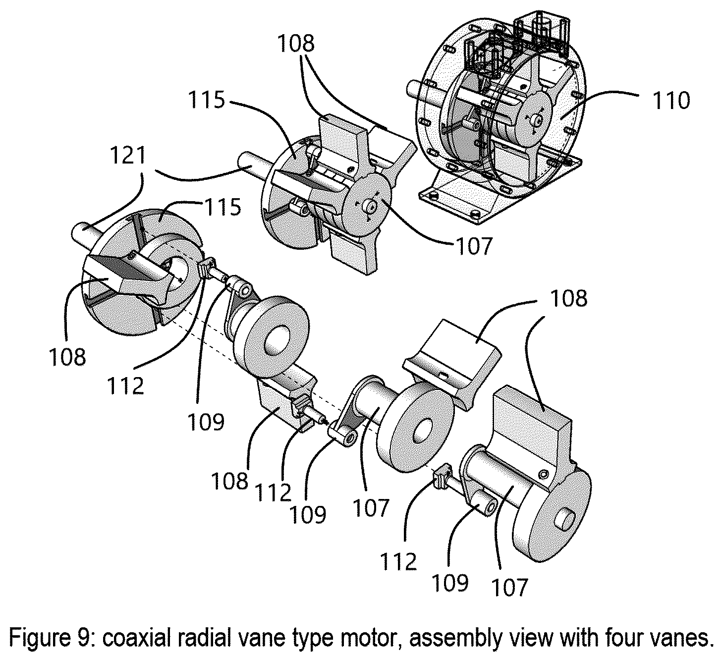 Patent US12312960 Figure 9 – Integrated internal continuous combustion rotary engine