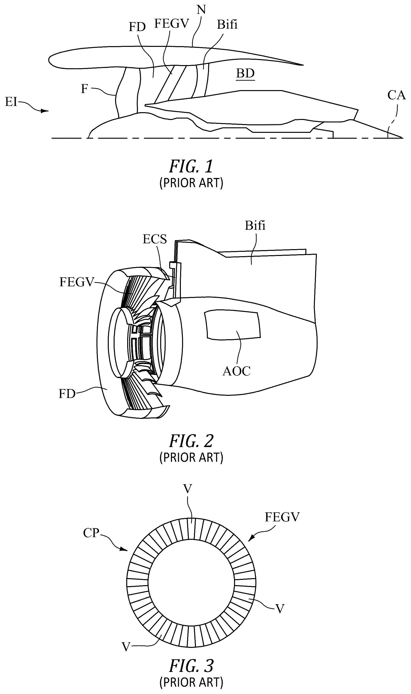 Patent US12312966 Figure 1 – Gas turbine engine with hybrid fan exit guide vanes