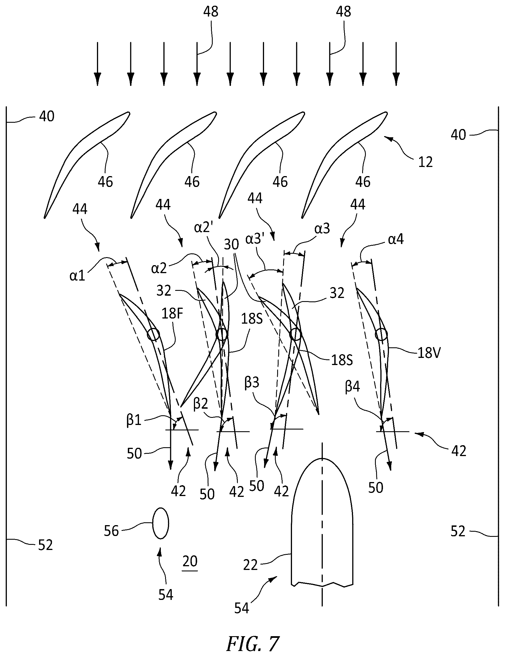 Patent US12312966 Figure 3 – Gas turbine engine with hybrid fan exit guide vanes