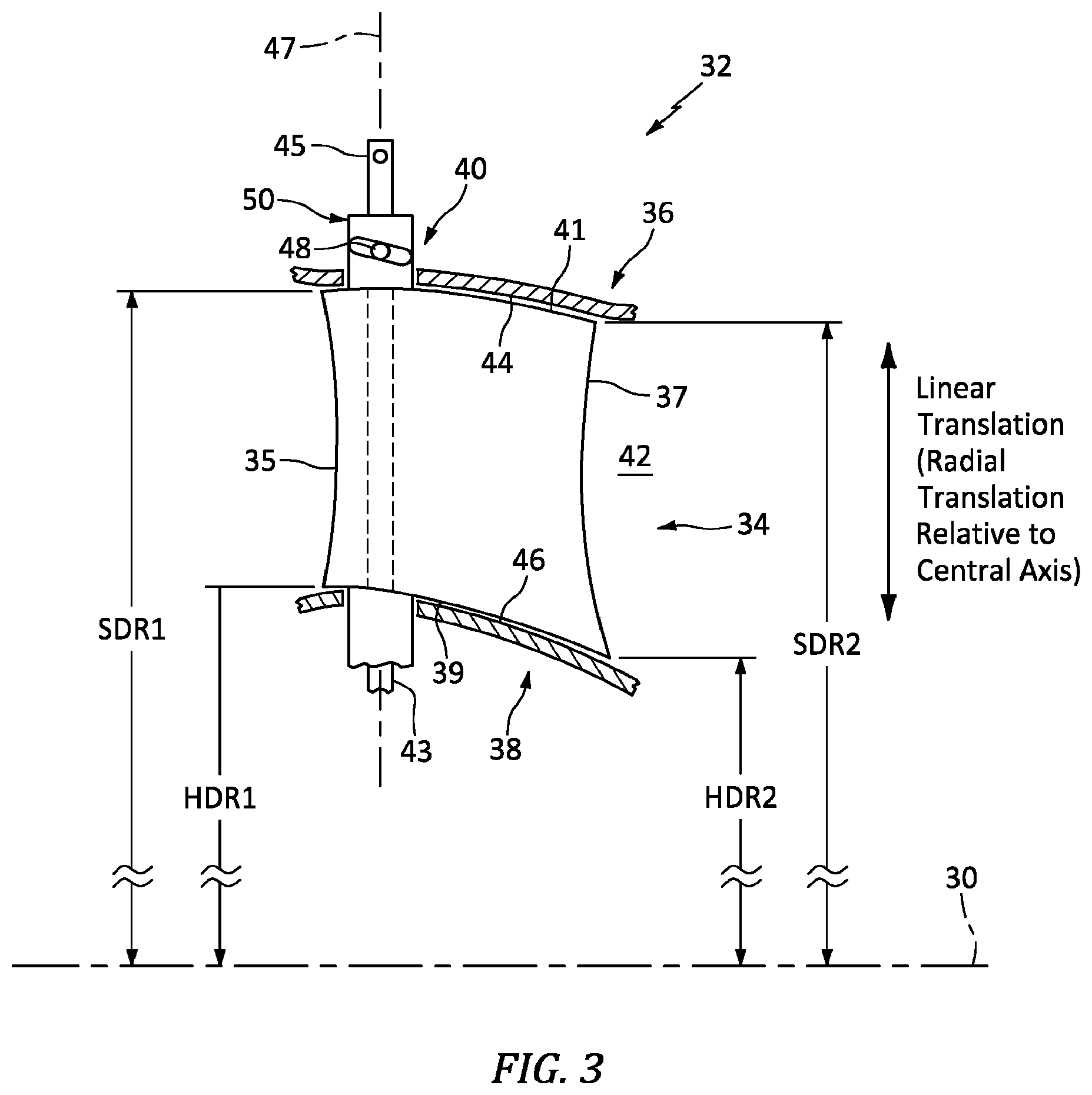 Patent US12312967 Figure 2 – Variable guide vane assembly for gas turbine engine