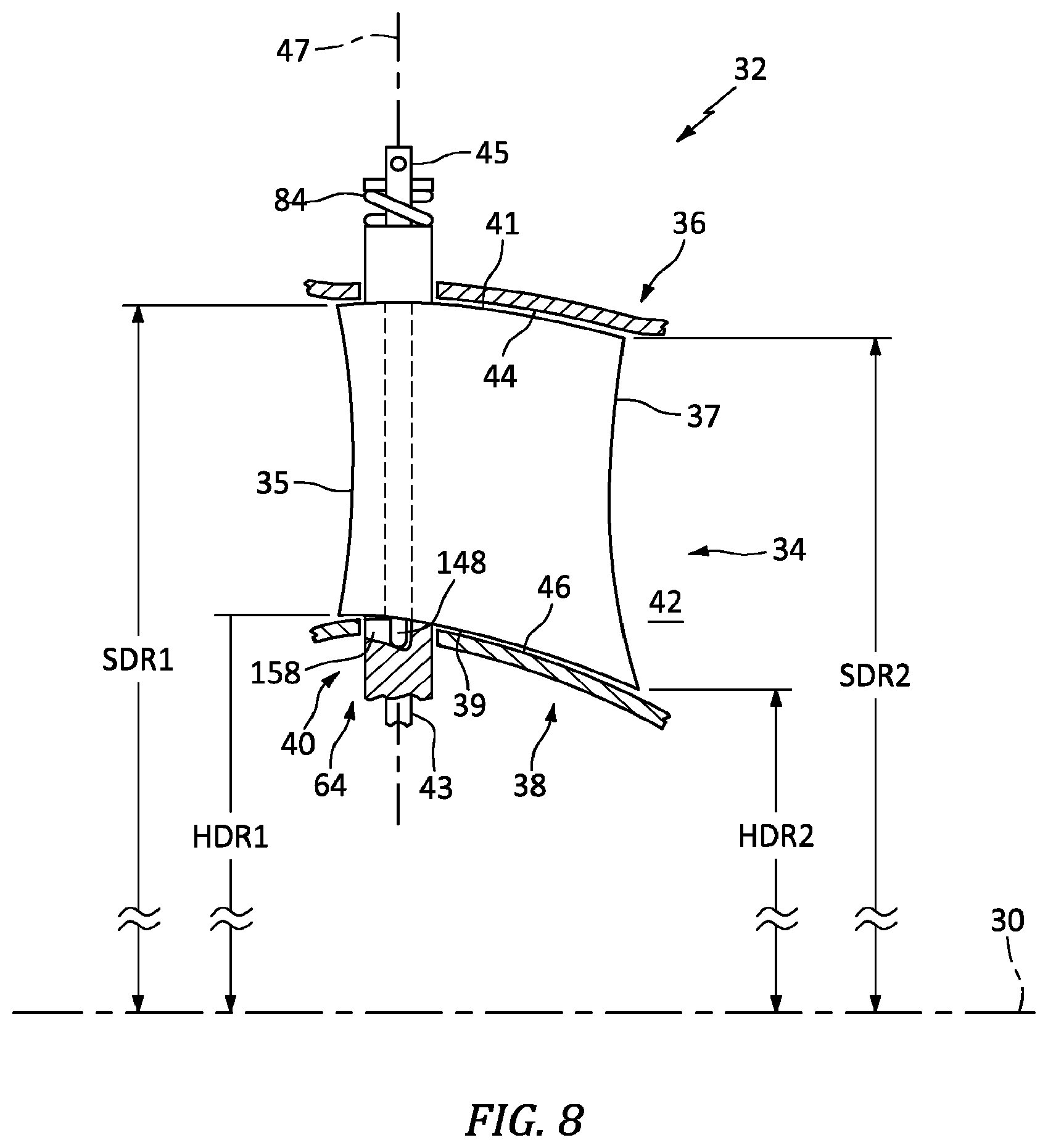 Patent US12312967 Figure 5 – Variable guide vane assembly for gas turbine engine