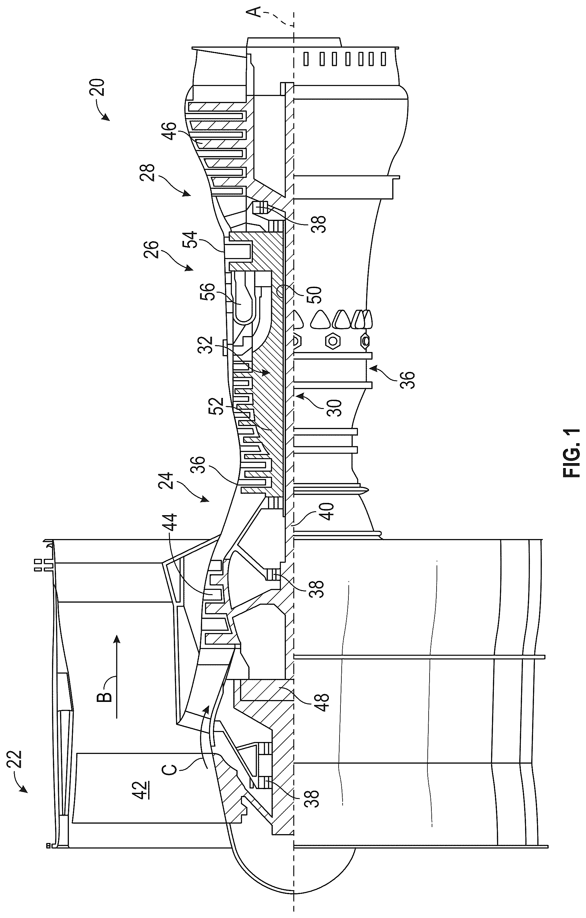 Patent US12312968 Figure 1 – Fitting for an instrument lead with a connector for a gas turbine engine
