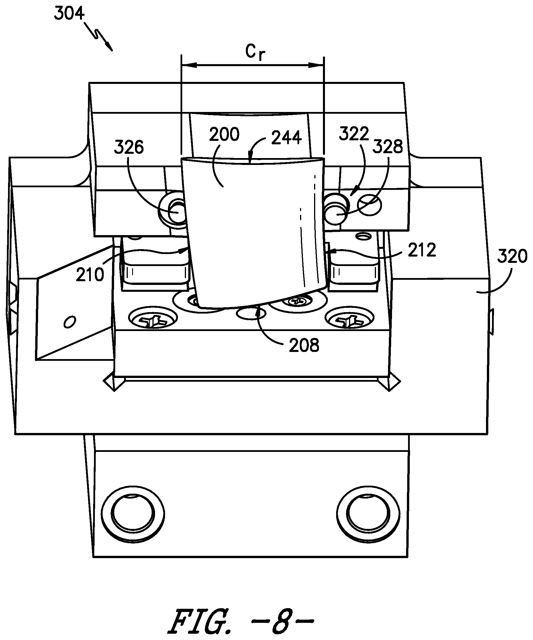 Patent US12312973 Figure 8 – Airfoil joining apparatus and methods