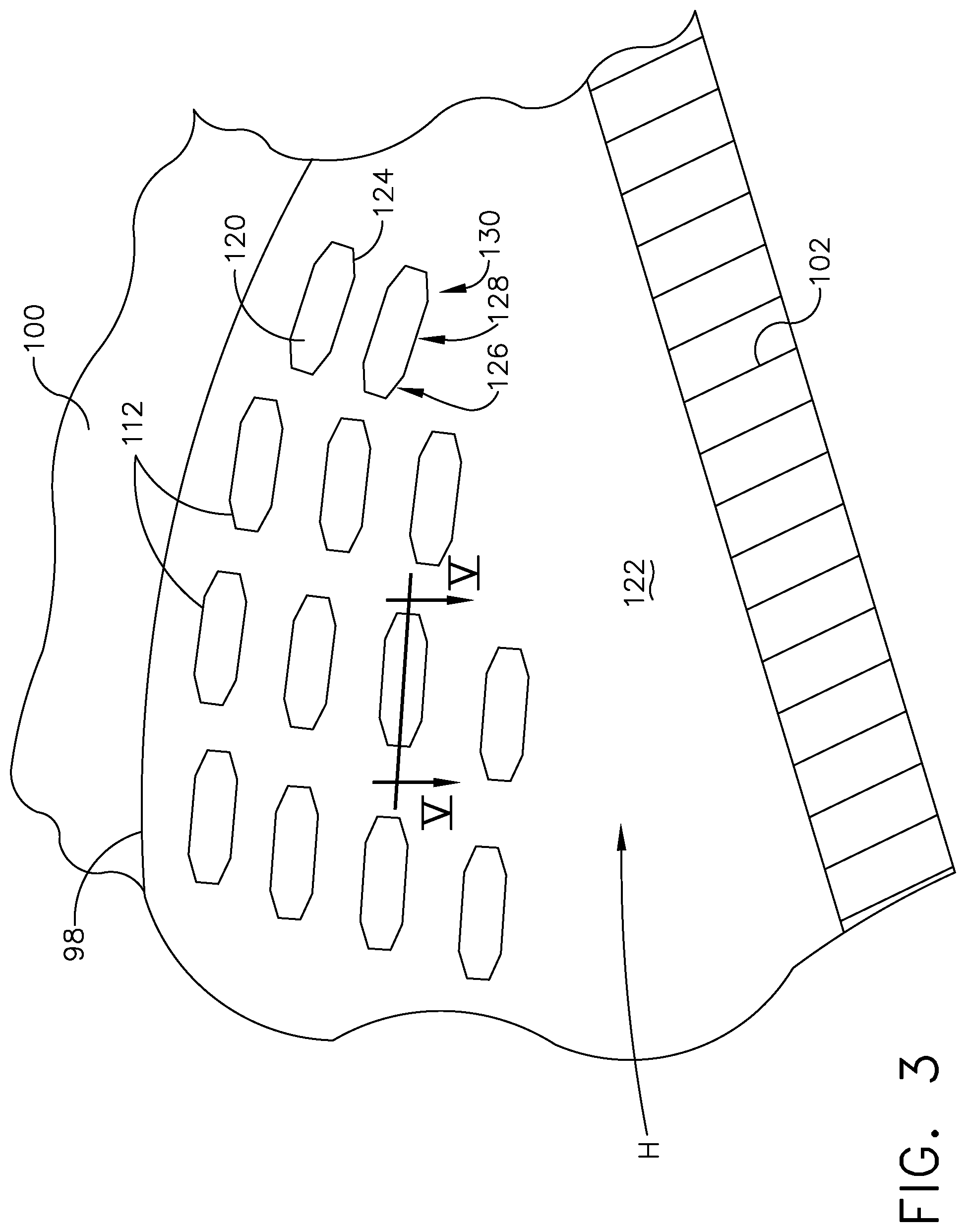 Patent US12312975 Figure 3 – Component for a turbine engine with a cooling hole