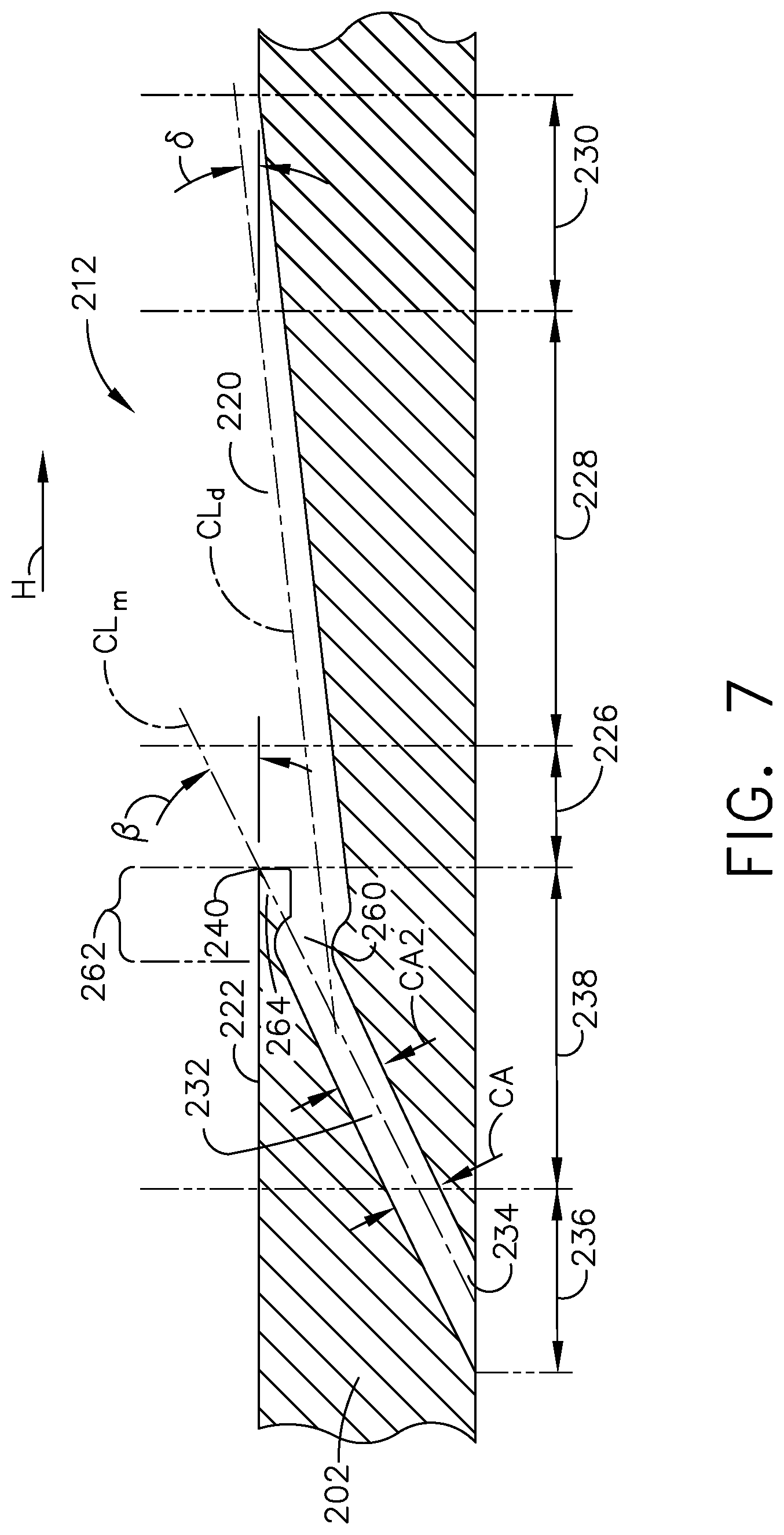 Patent US12312975 Figure 7 – Component for a turbine engine with a cooling hole