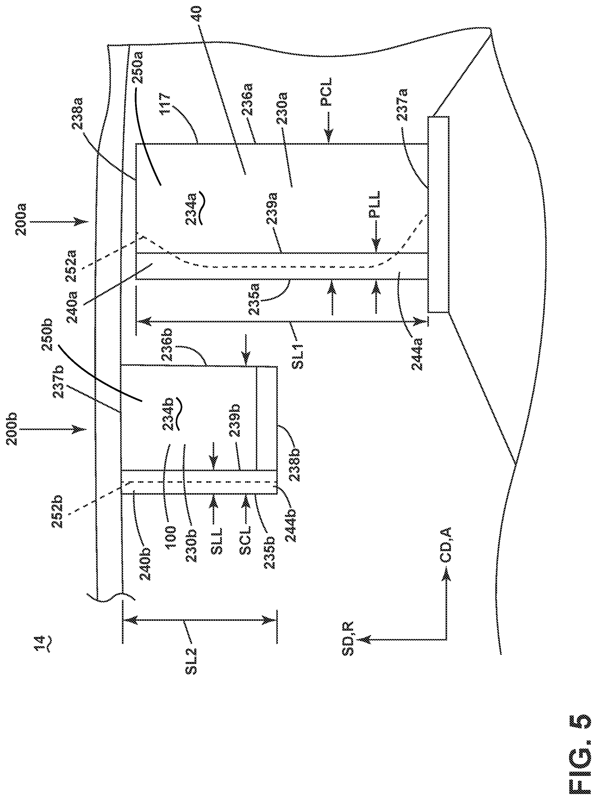 Patent US12312977 Figure 5 – Turbine engine with a primary stage of airfoils and a subsidiary stage of airfoils