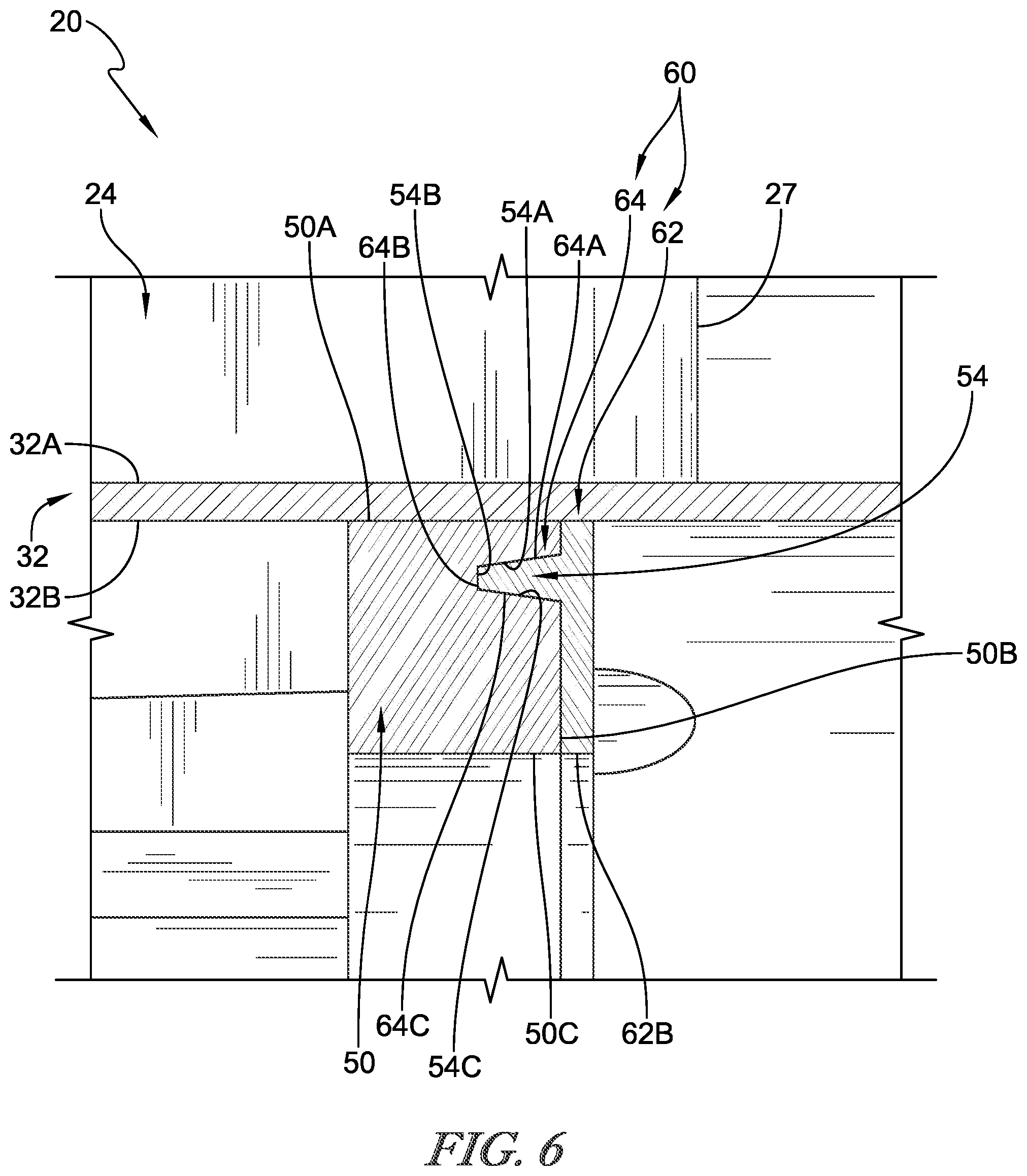 Patent US12312979 Figure 6 – Retainer rings for vane assemblies used in gas turbine engines