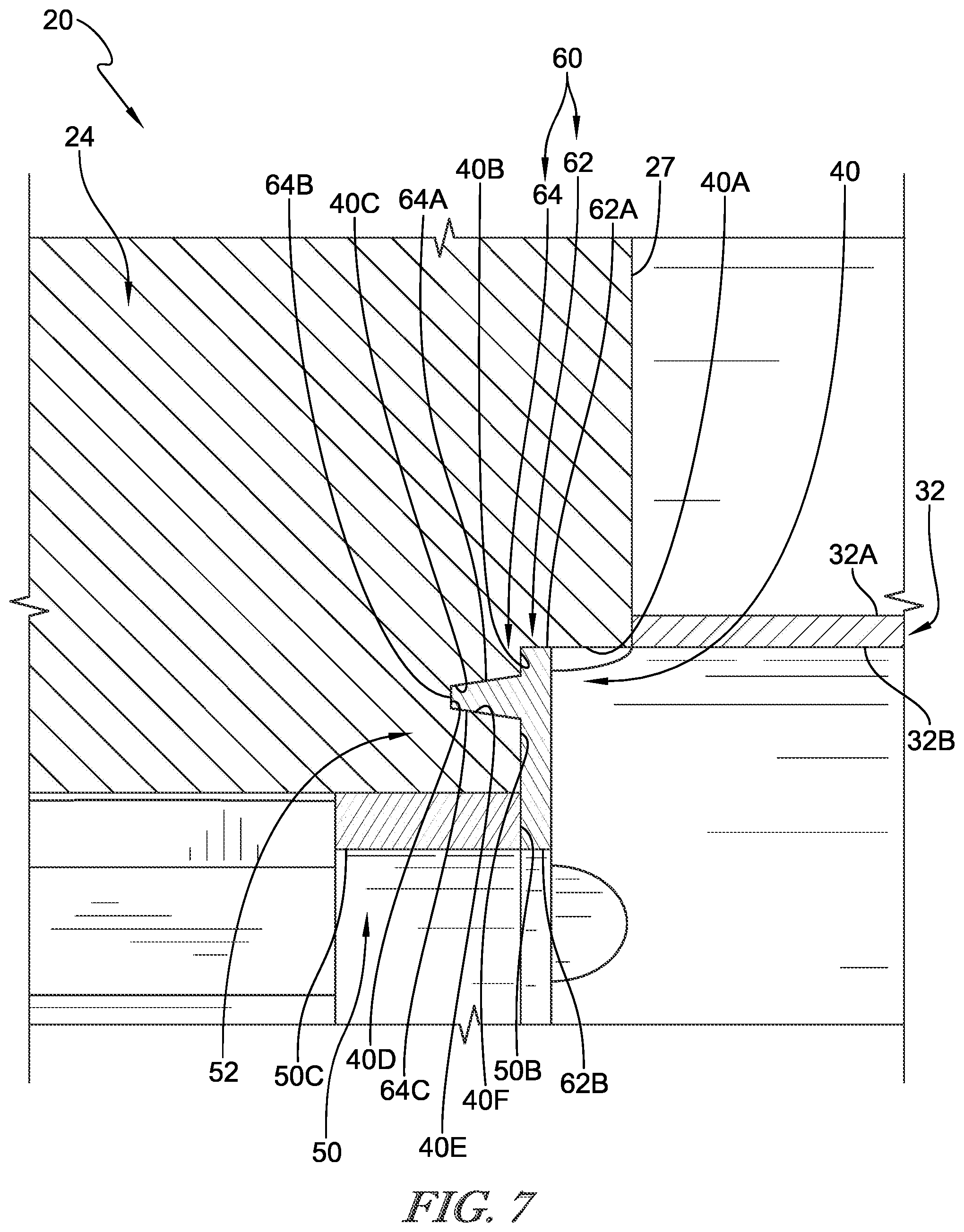 Patent US12312979 Figure 7 – Retainer rings for vane assemblies used in gas turbine engines