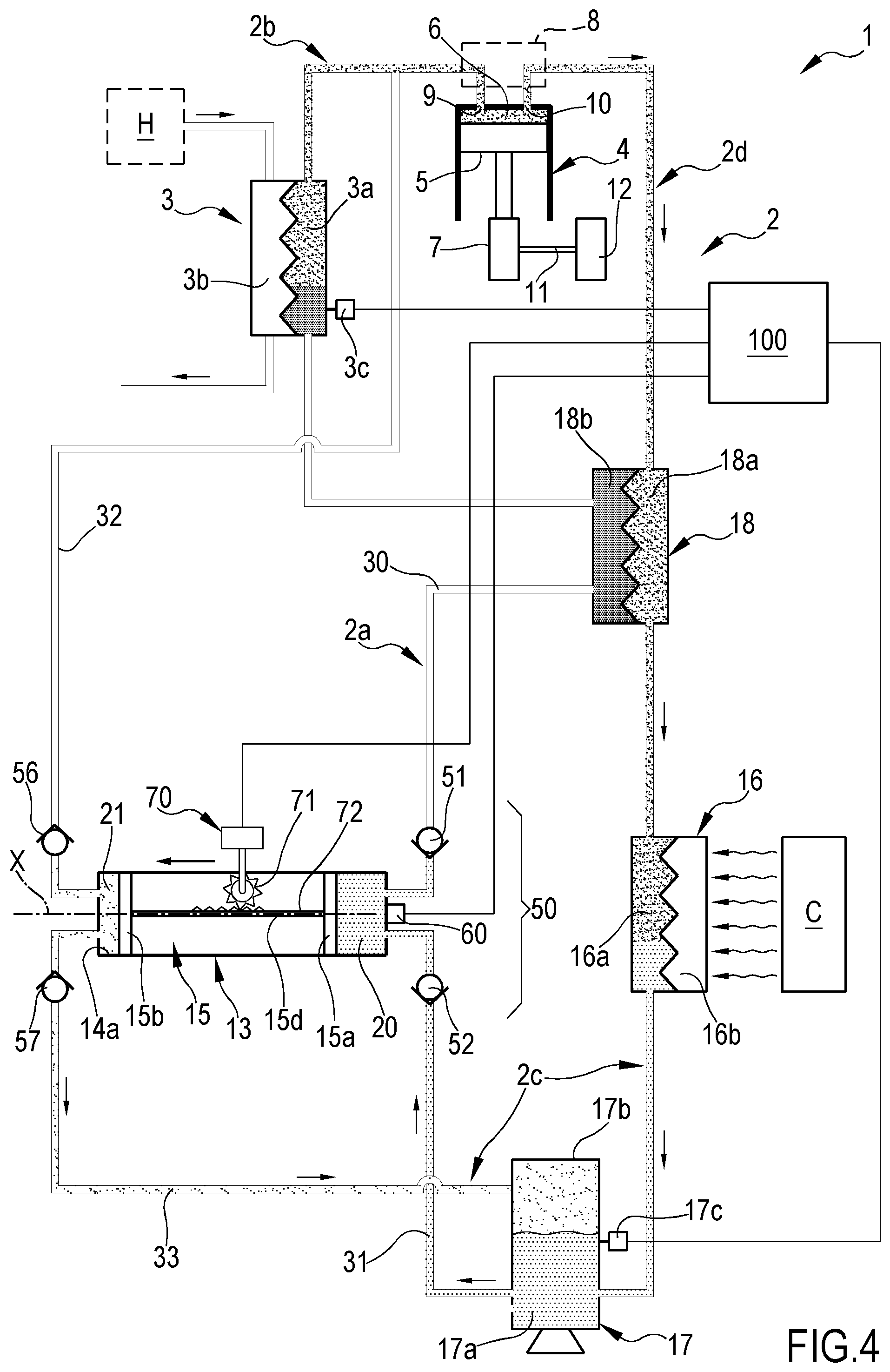 Patent US12312980 Figure 4 – Plant and process of converting thermal energy into mechanical and/or electrical energy