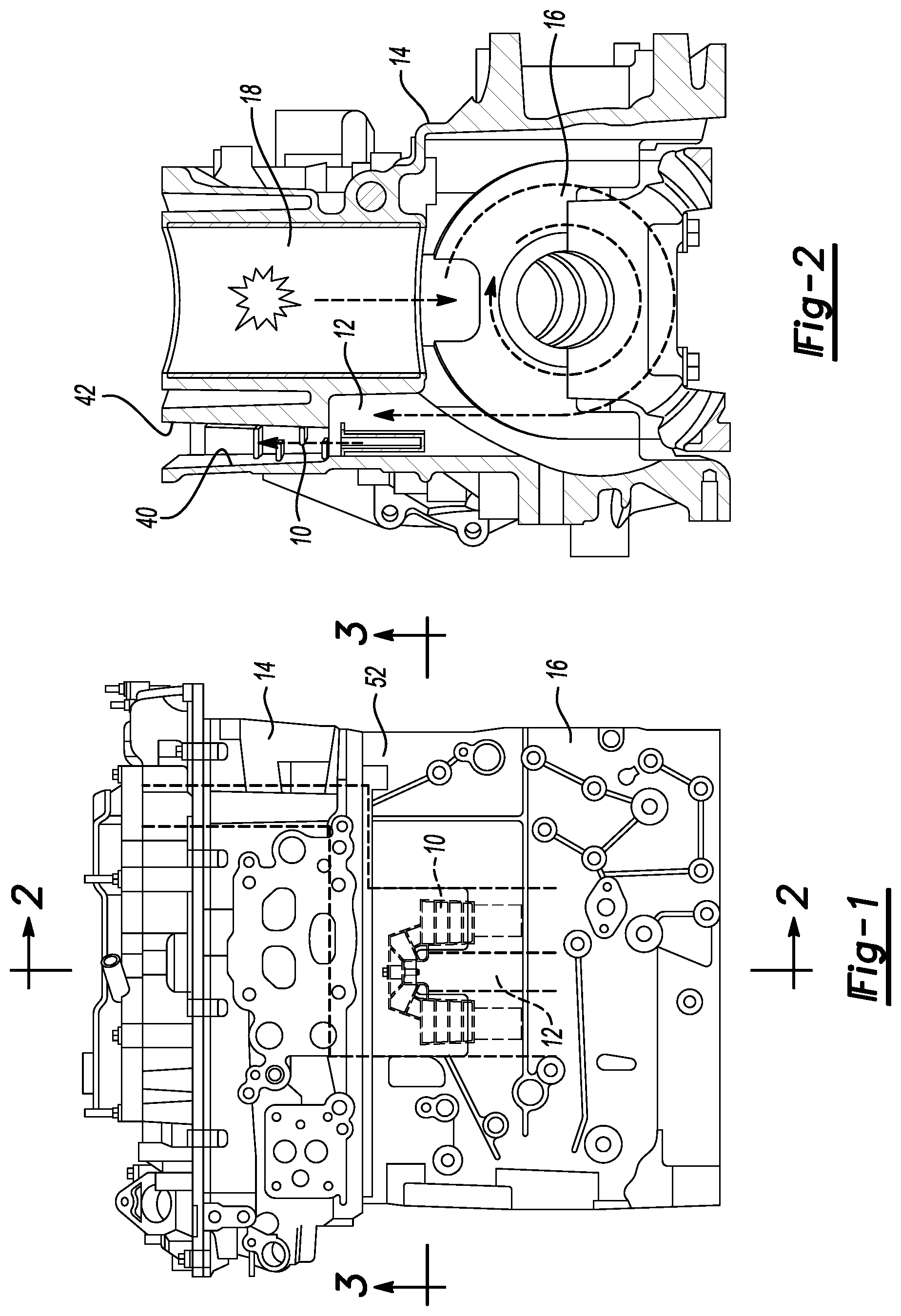 Patent US12312984 Figure 1 – Cylinder block baffle for separating oil from crankcase gasses
