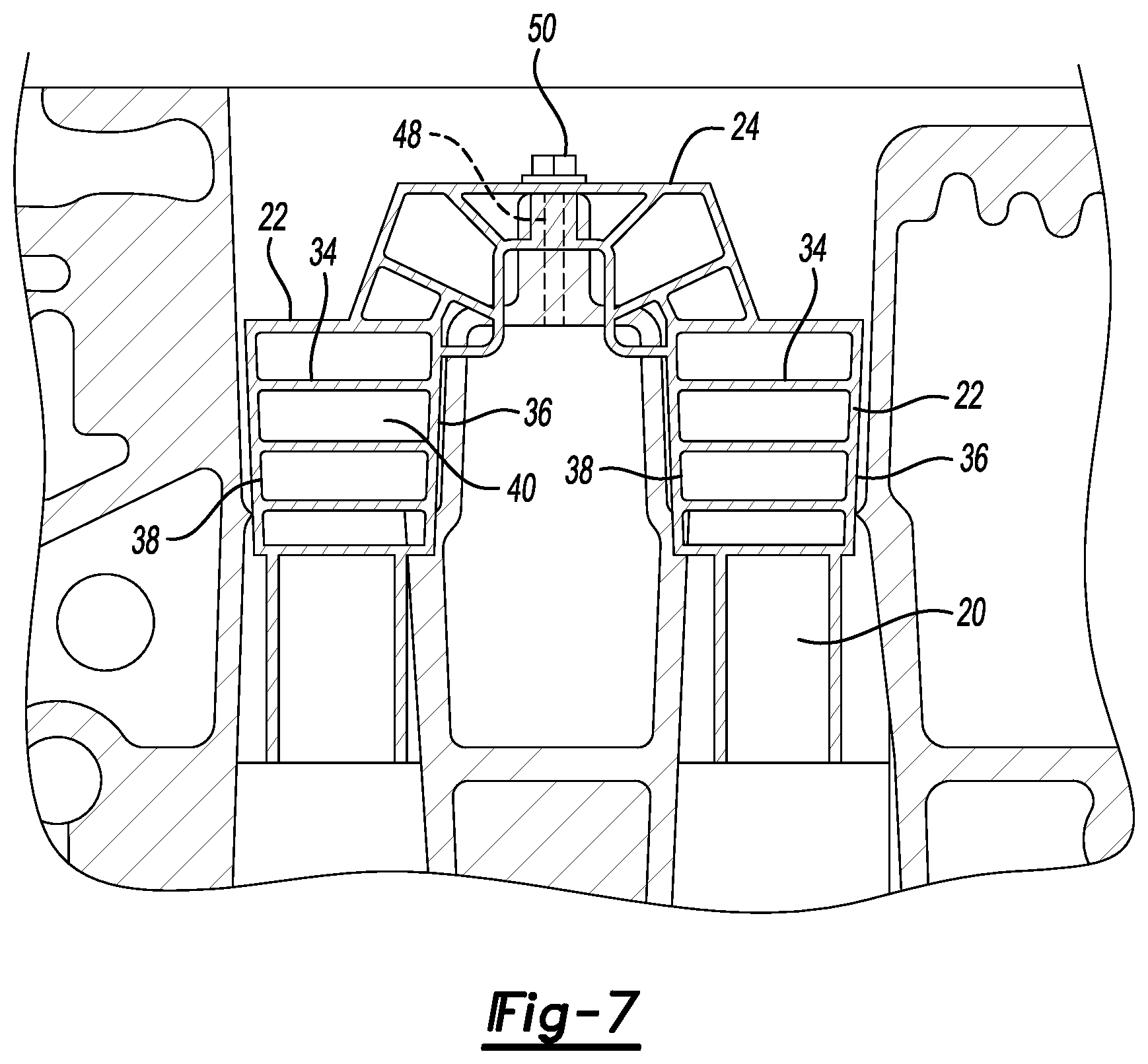 Patent US12312984 Figure 4 – Cylinder block baffle for separating oil from crankcase gasses