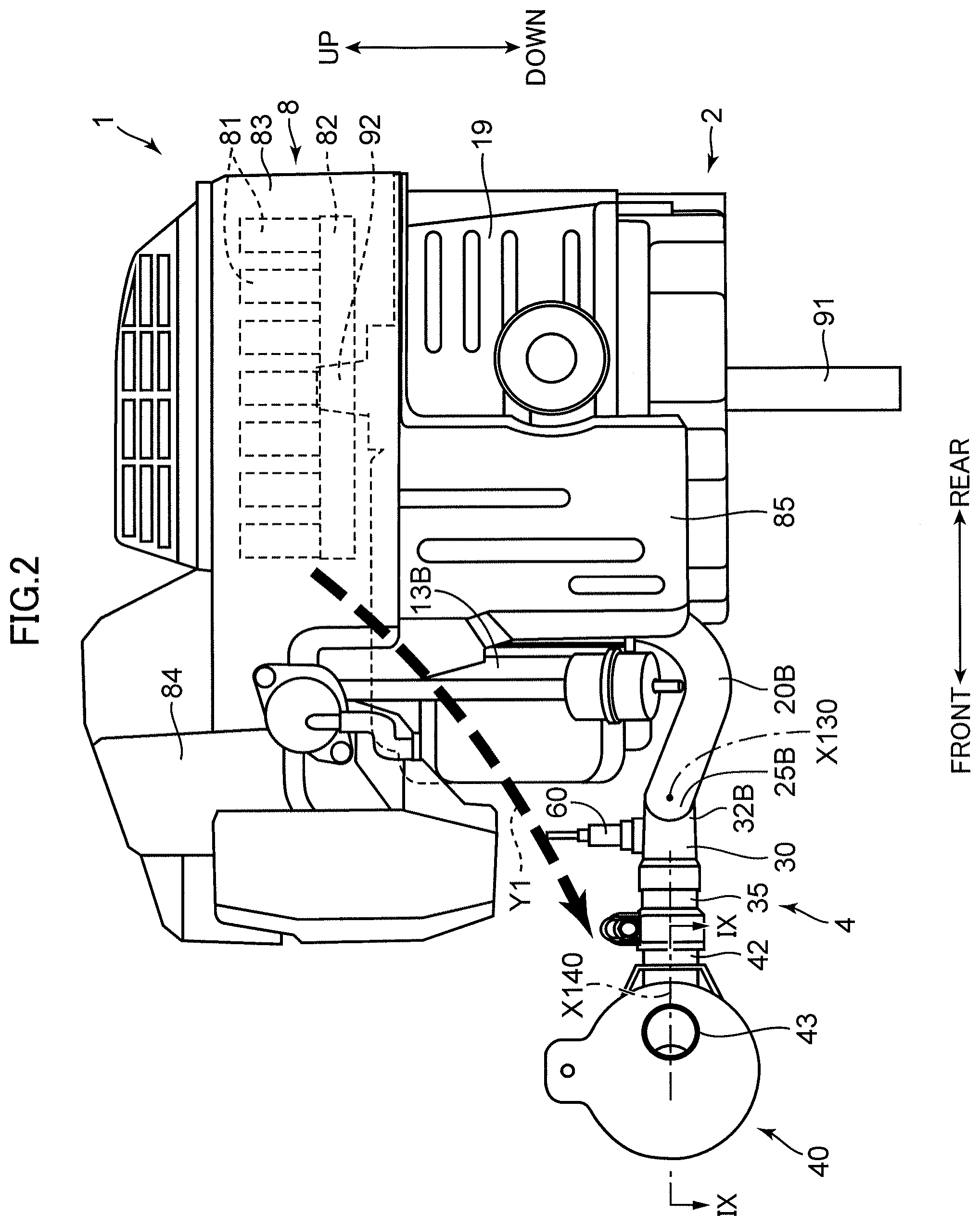 Patent US12312985 Figure 2 – Engine and exhaust system