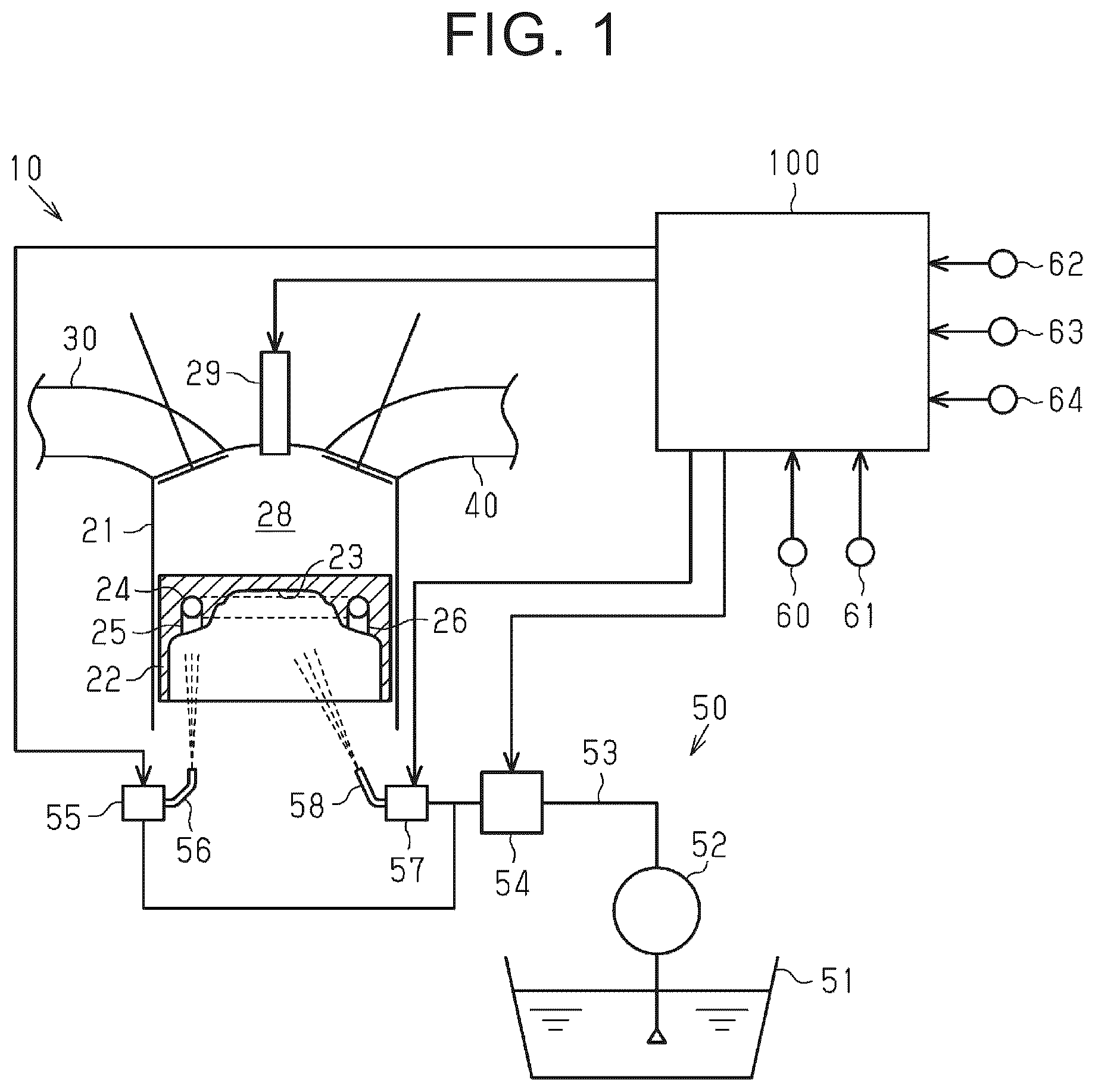 Patent US12312992 Figure 1 – Control device for internal combustion engine