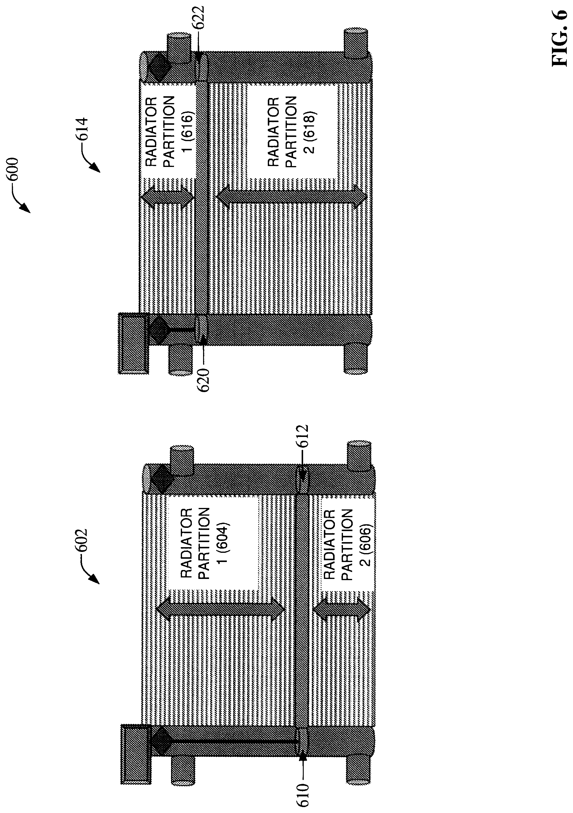 Patent US12312993 Figure 6 – Two zone radiator cooling system
