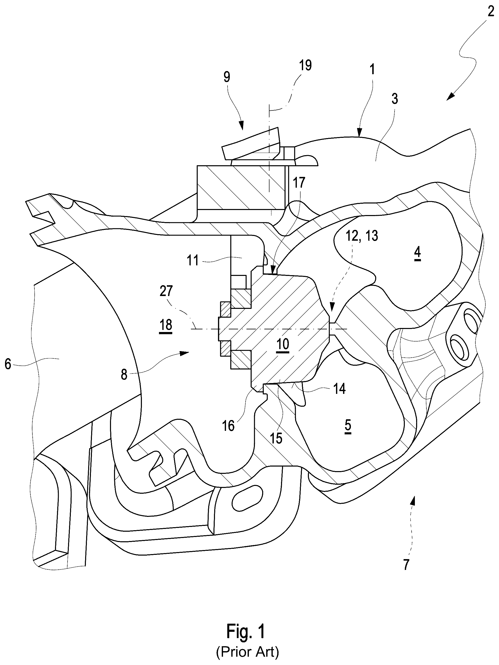 Patent US12312994 Figure 1 – Control device of an exhaust gas guide section of an exhaust gas turbocharger