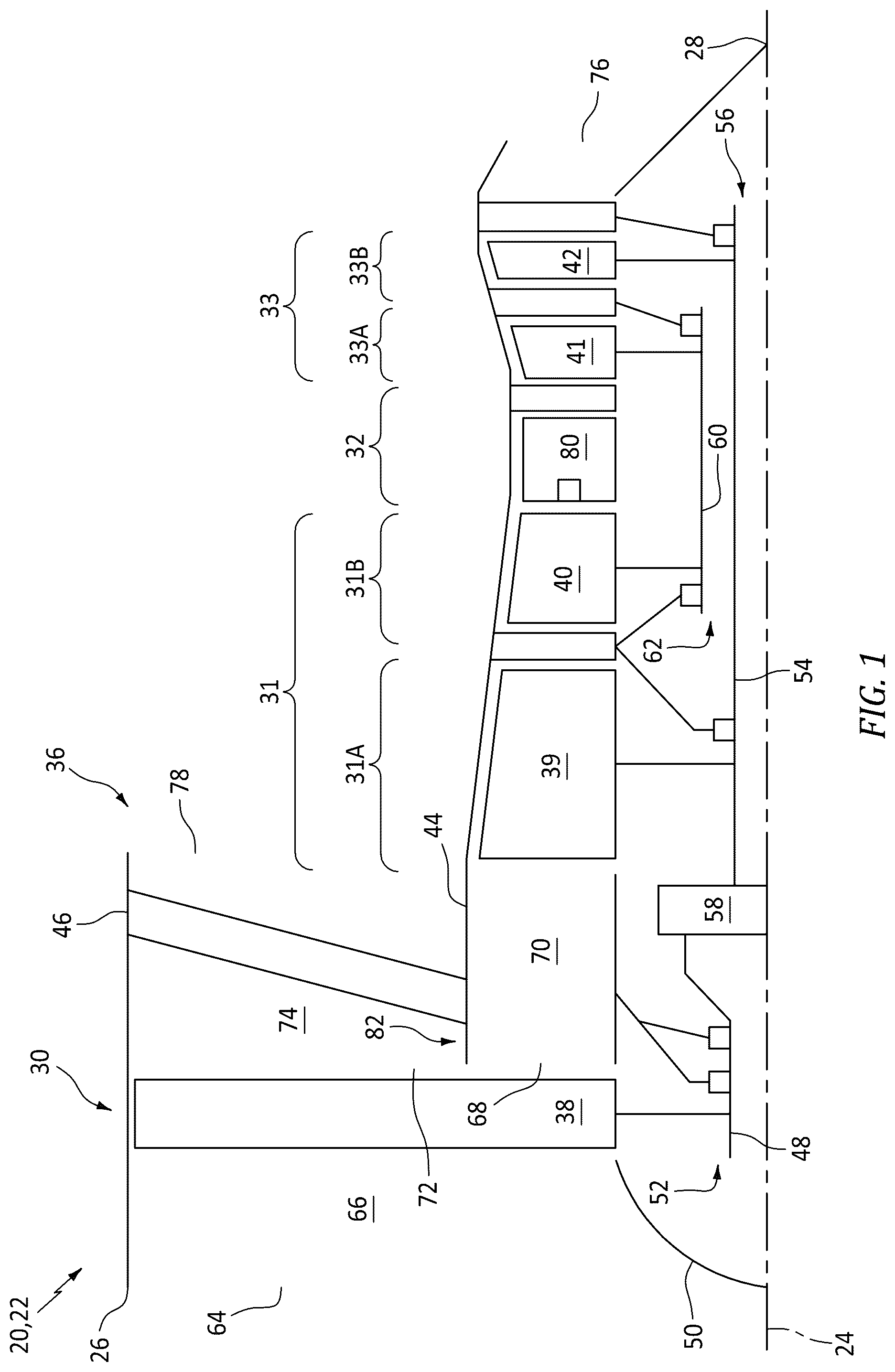 Patent US12312998 — Actuatable airflow splitter for an aircraft powerplant — Figure 1