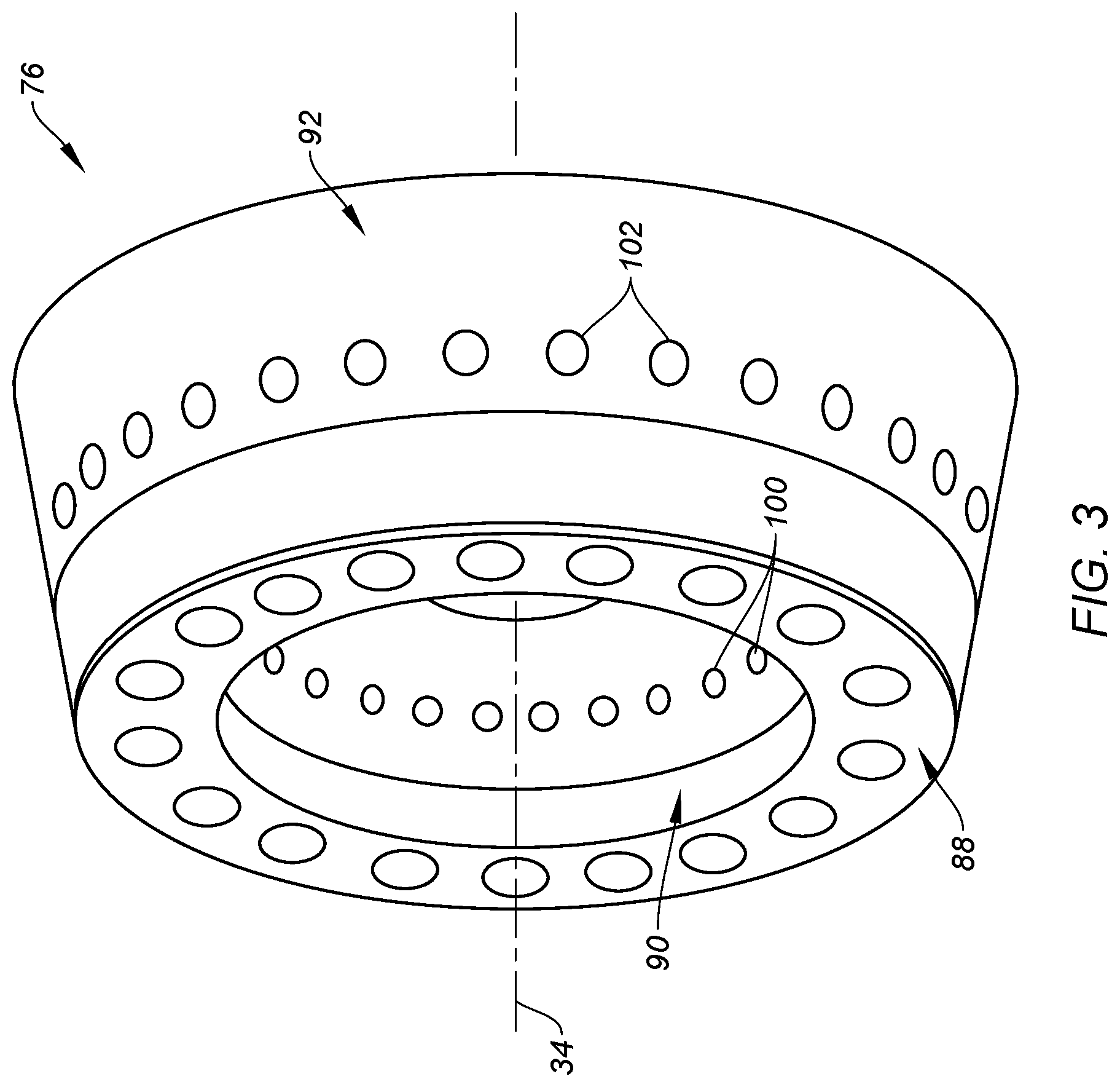 Patent US12312999 Figure 3 – Separating airflows within a turbine engine