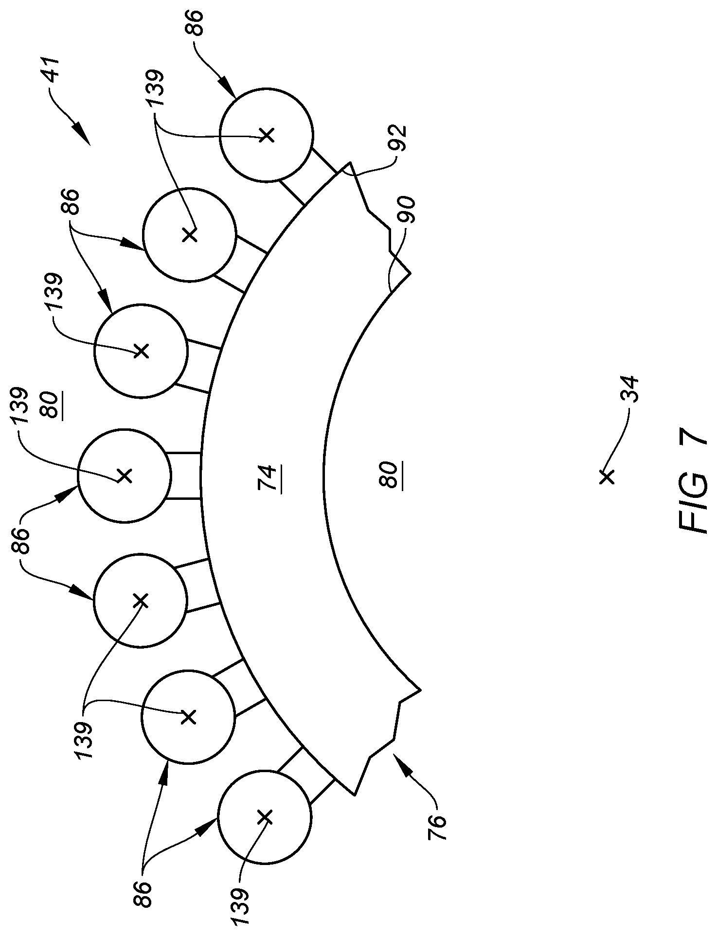 Patent US12312999 Figure 7 – Separating airflows within a turbine engine