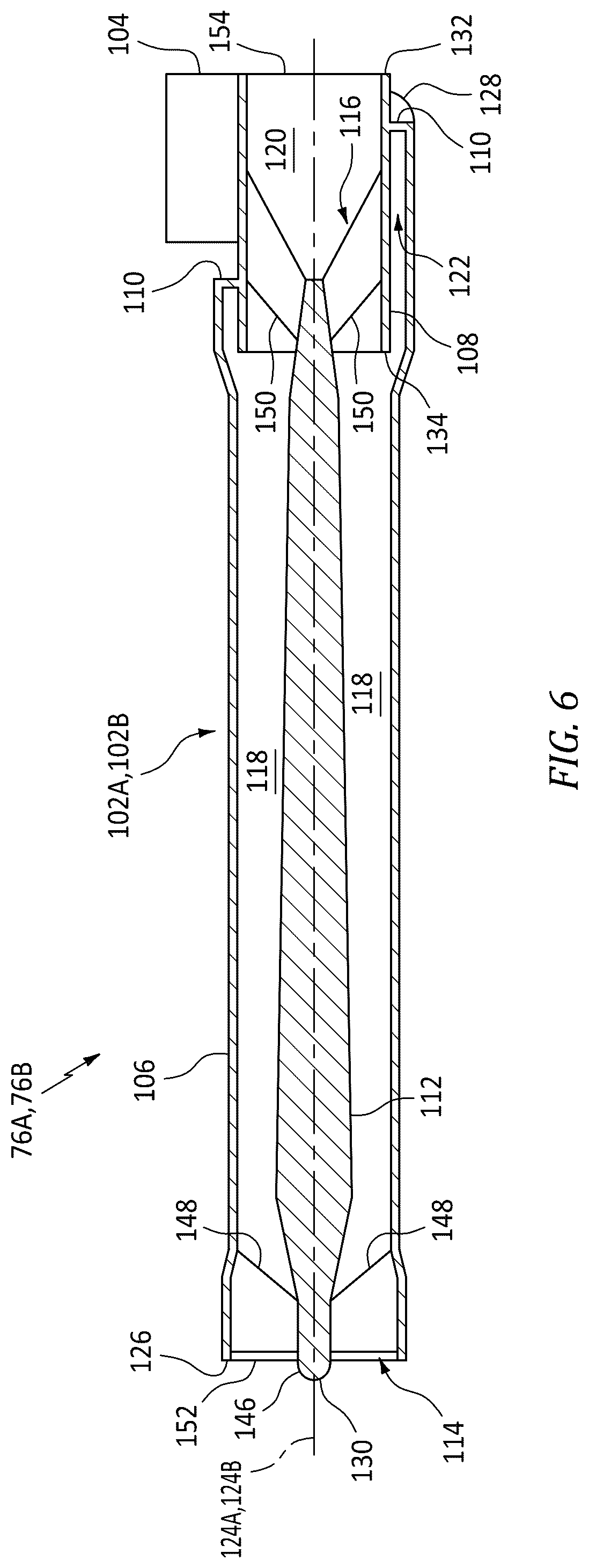Patent US12313000 Figure 6 – Separating airflows within a turbine engine