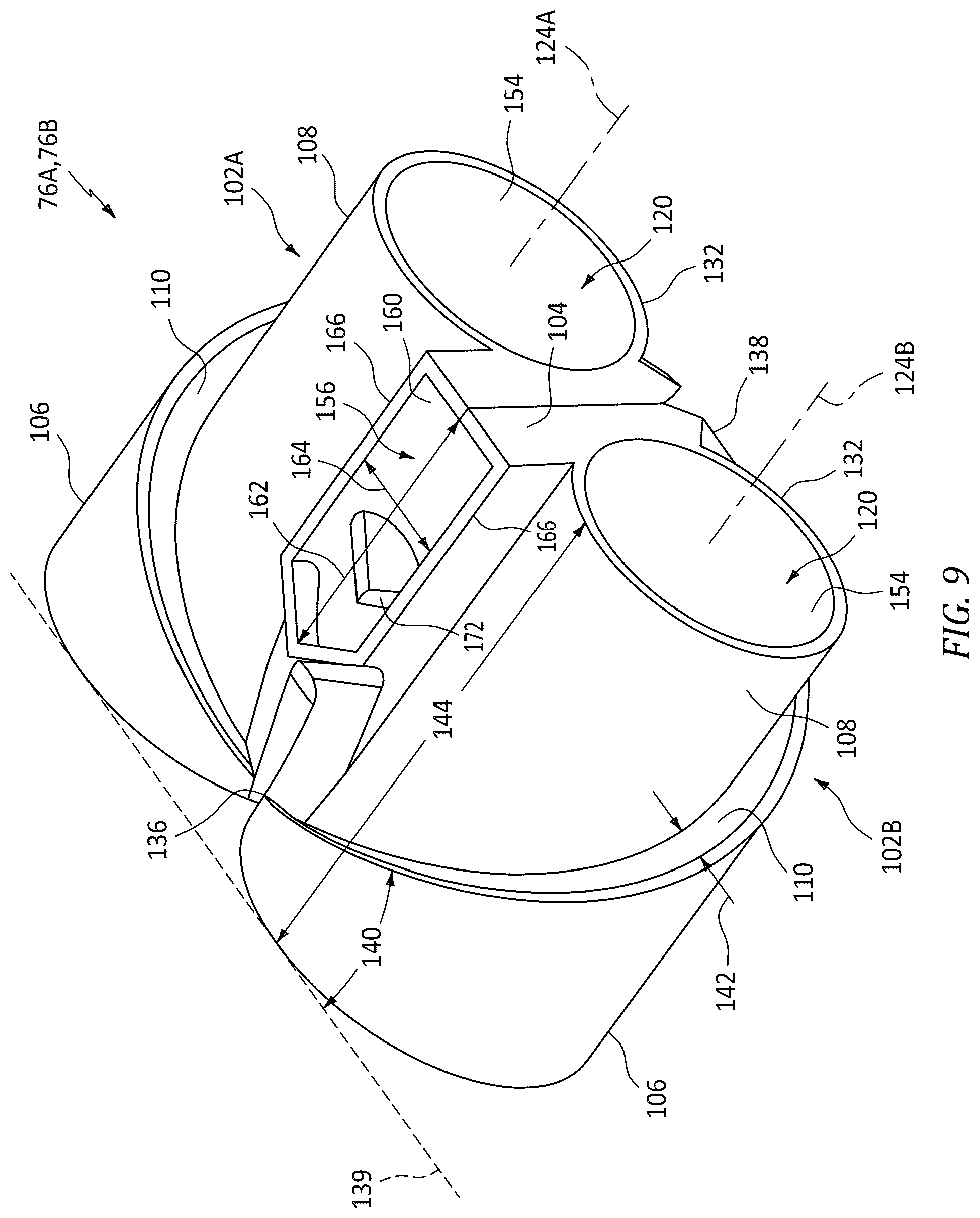 Patent US12313000 Figure 9 – Separating airflows within a turbine engine