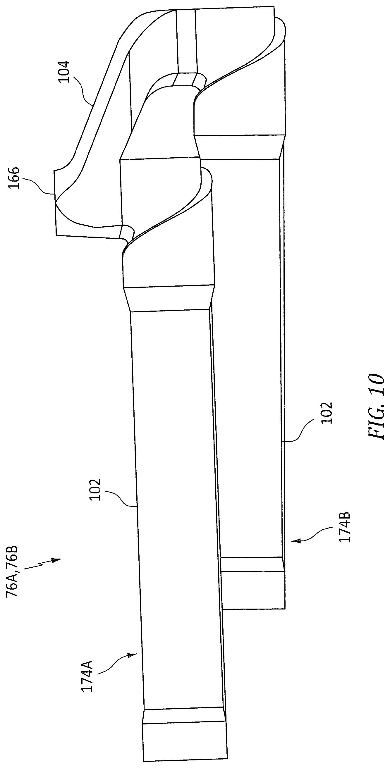 Patent US12313000 Figure 10 – Separating airflows within a turbine engine