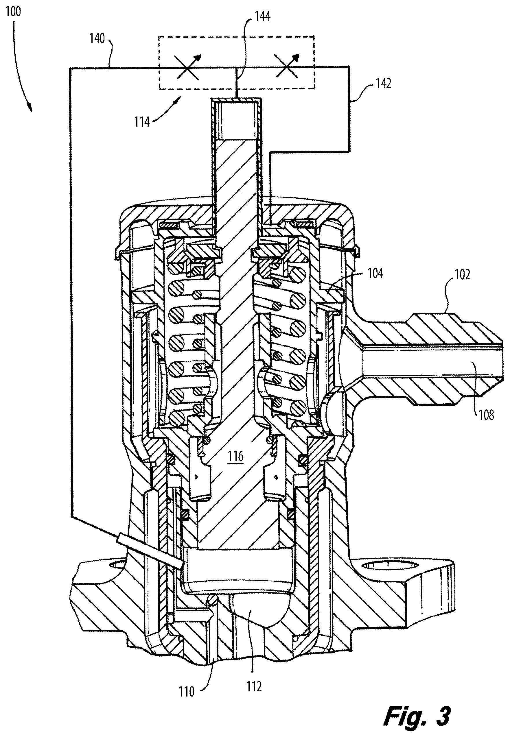 Patent US12313004 Figure 3 – Proportional force modification of passive spool for control of secondary nozzle circuits