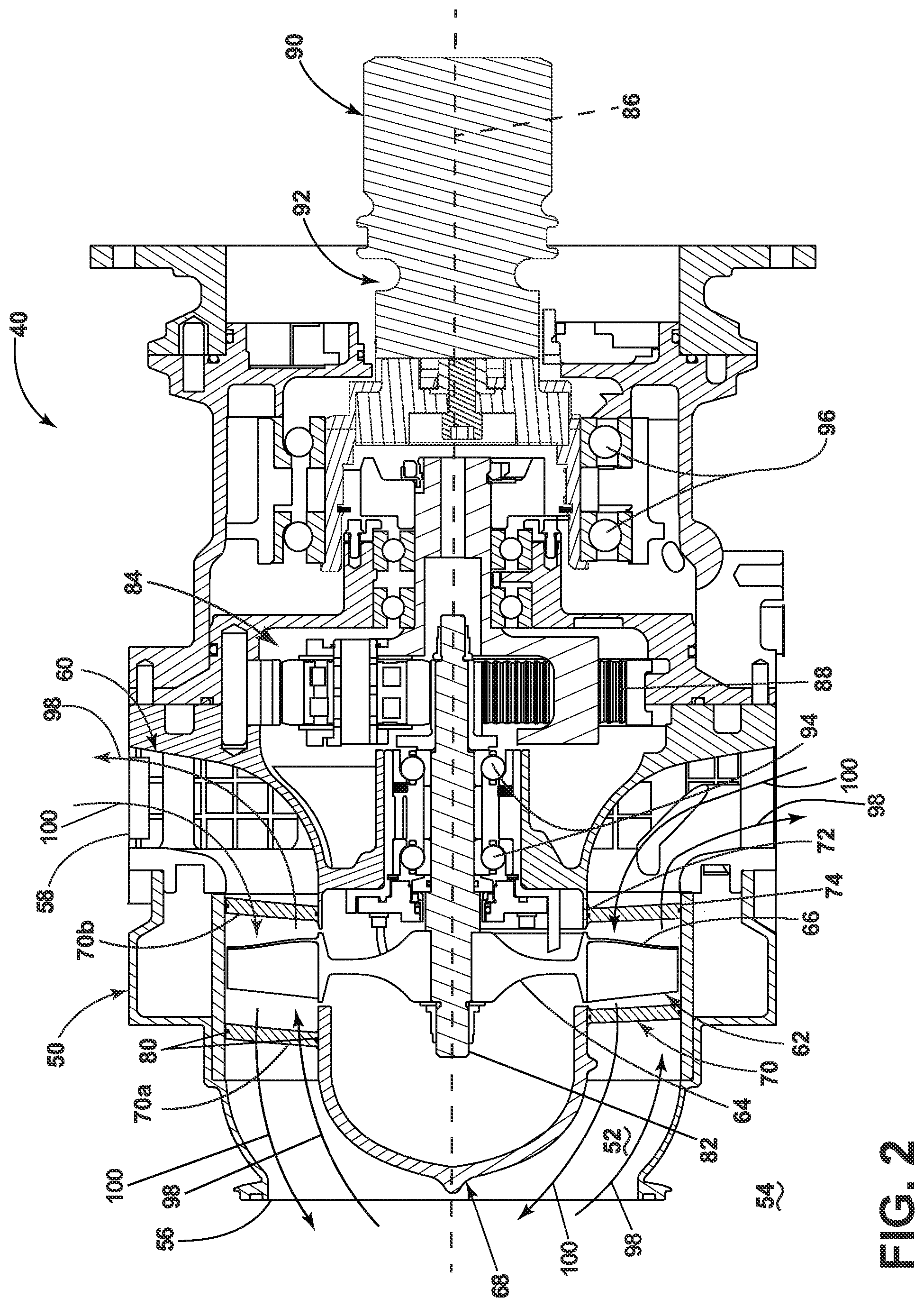Patent US12313006 Figure 2 – Turbine engine including an air turbine starter