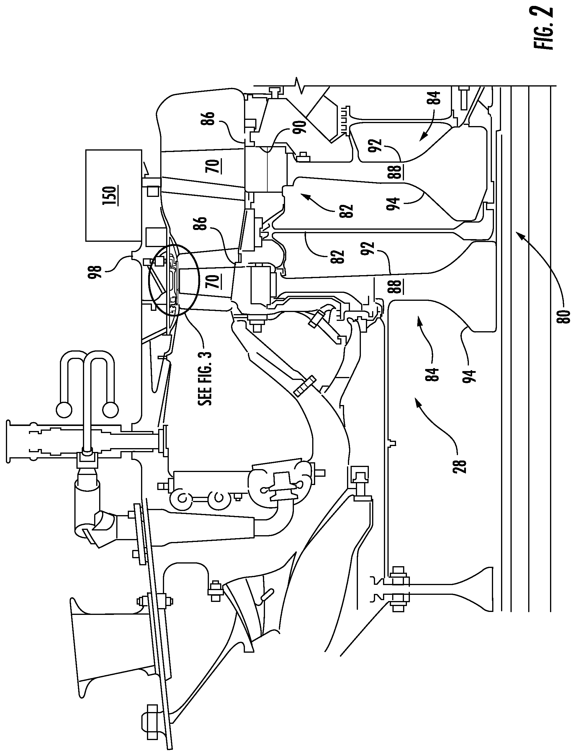 Patent US12313012 Figure 2 – System and method for reducing a clearance gap in an engine