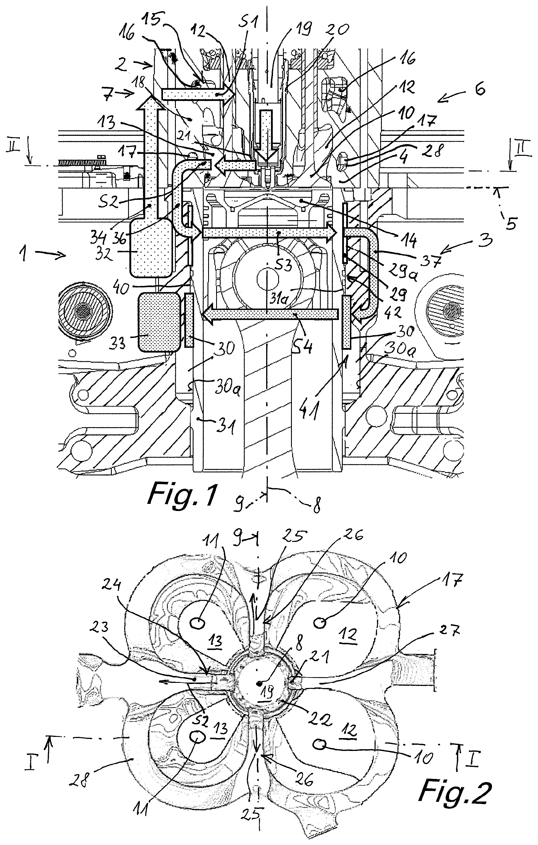 Patent US12313020 Figure 1 – Liquid-cooled internal combustion engine