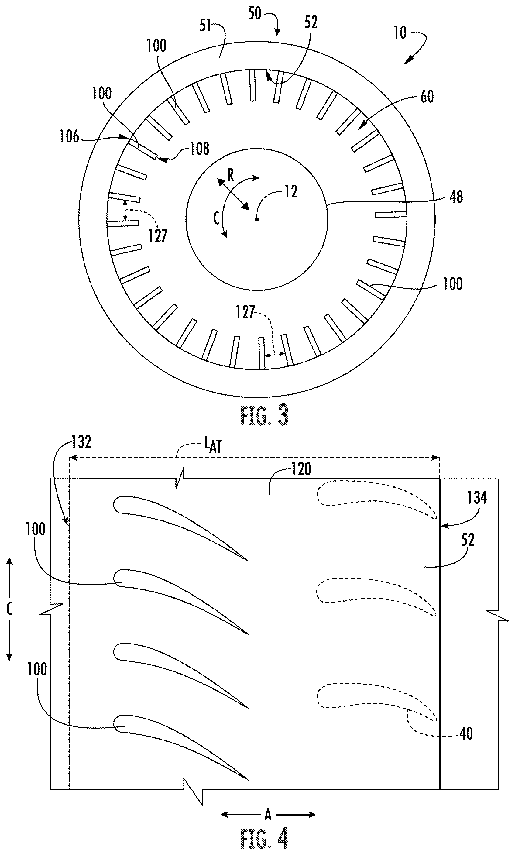 Patent US12313021 Figure 3 – Outer nacelle with inlet guide vanes and acoustic treatment