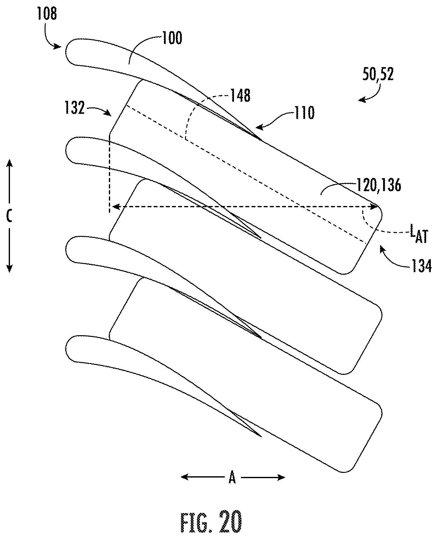 Patent US12313021 Figure 12 – Outer nacelle with inlet guide vanes and acoustic treatment