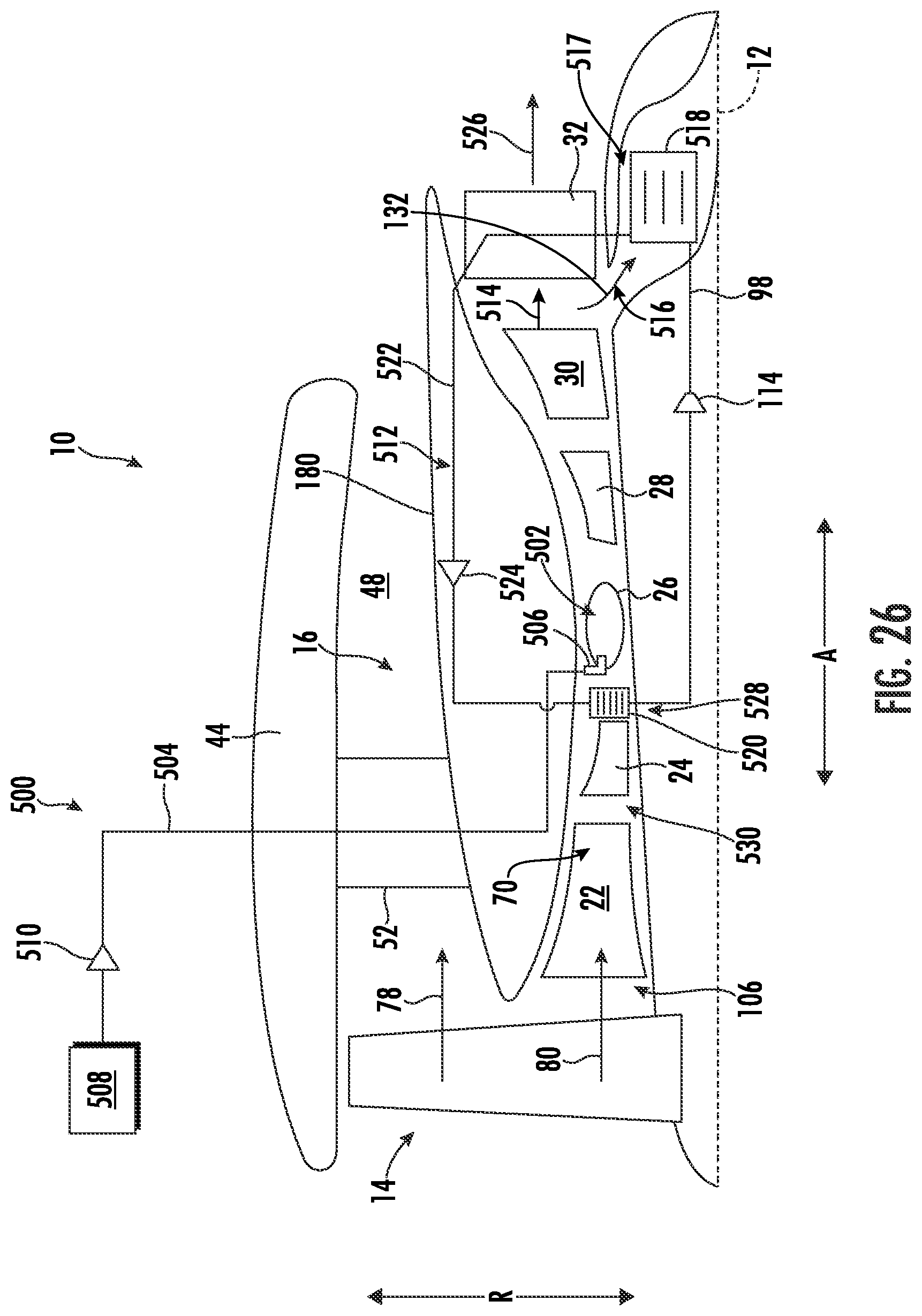 Patent US12313022 Figure 16 – Gas turbine engine having a heat exchanger located in an annular duct