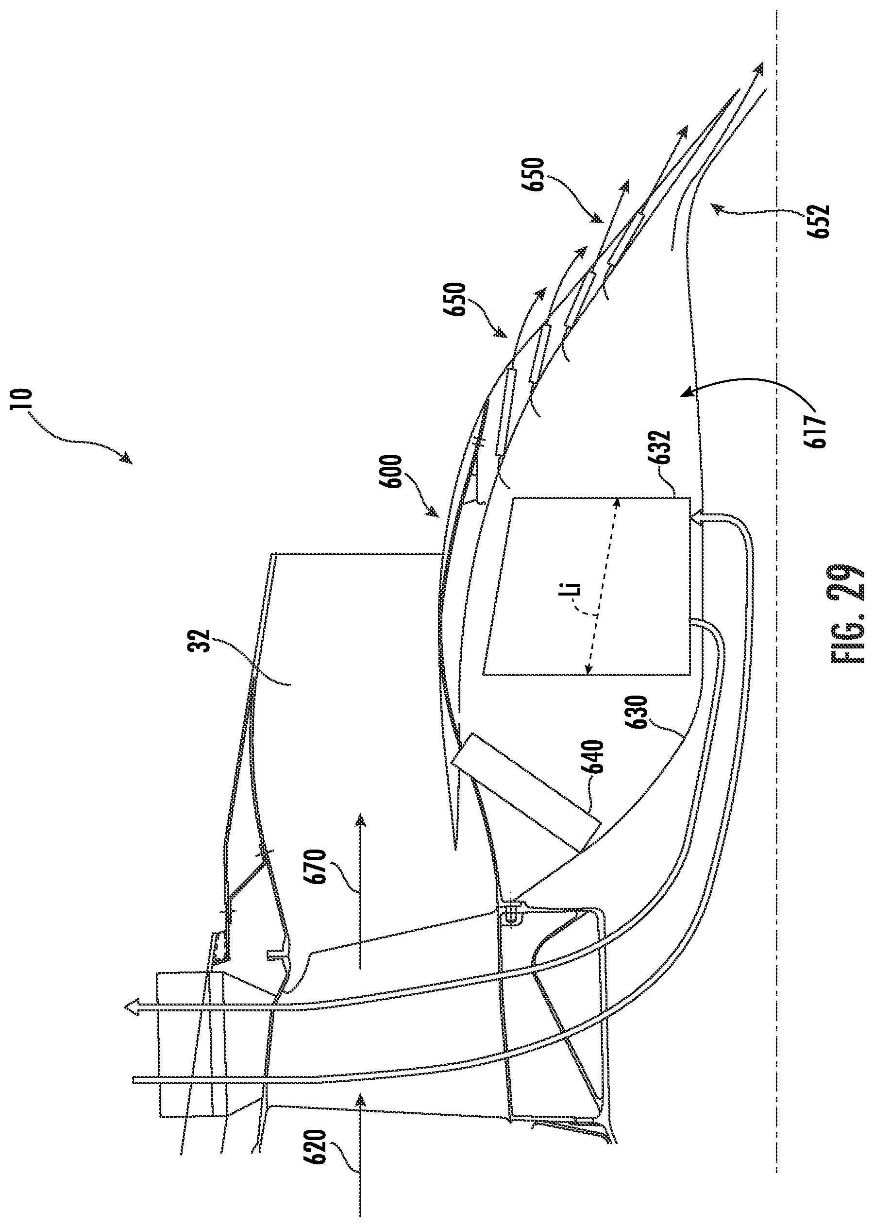 Patent US12313022 Figure 19 – Gas turbine engine having a heat exchanger located in an annular duct