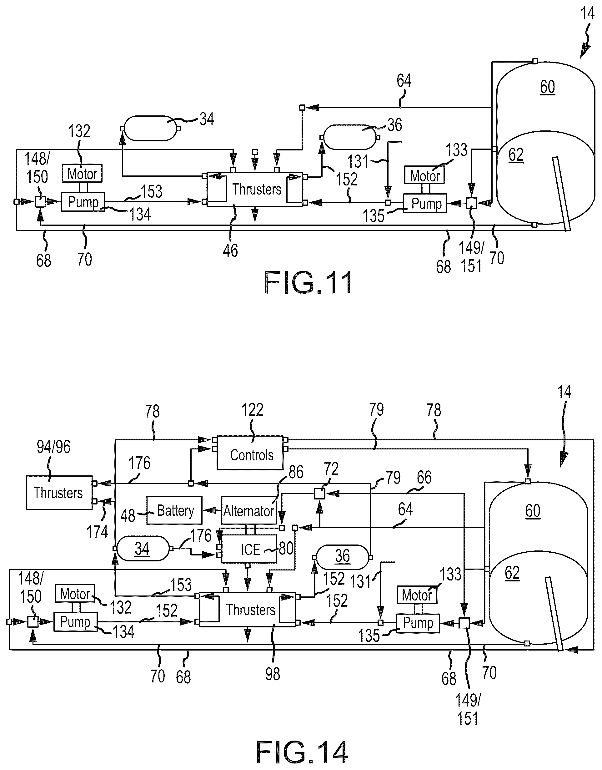 Patent US12313023 Figure 8 – Integrated vehicle fluids with hot gas line and cold gas line merging to increase enthalpy