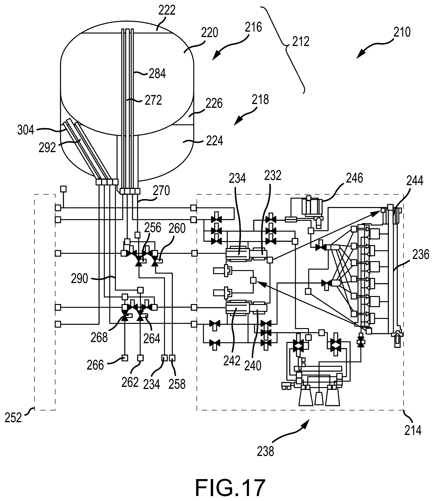 Patent US12313023 Figure 12 – Integrated vehicle fluids with hot gas line and cold gas line merging to increase enthalpy