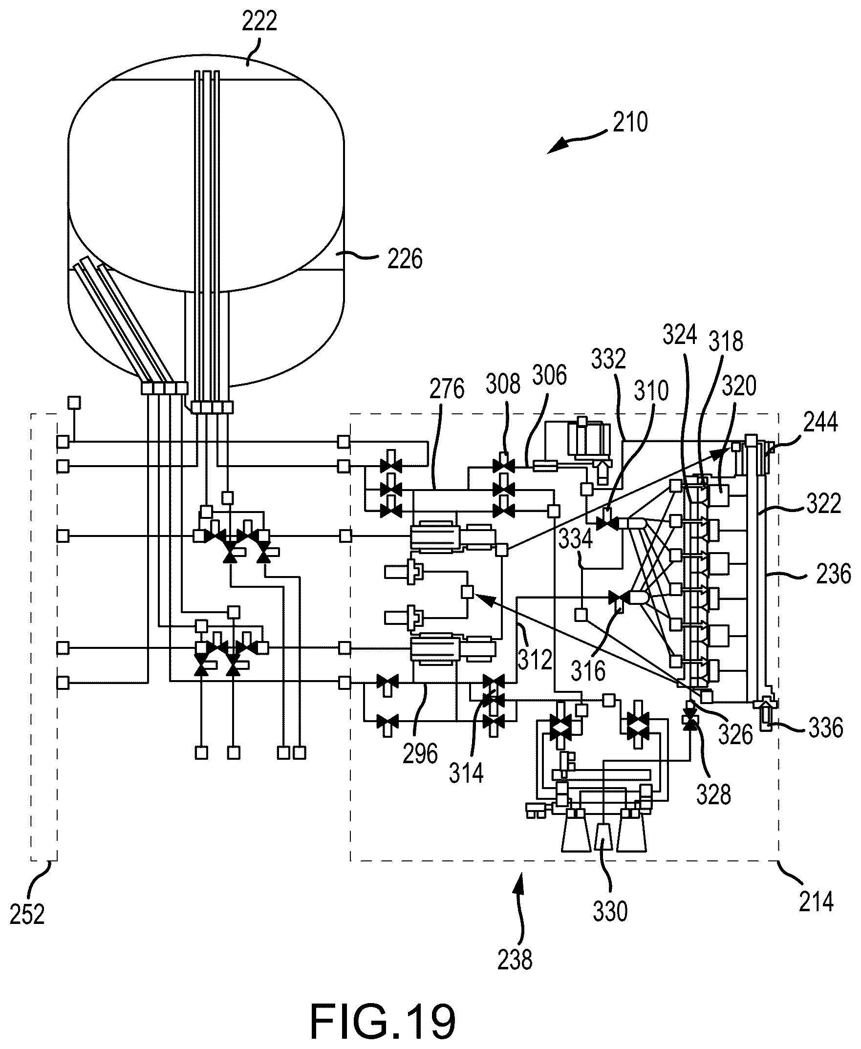 Patent US12313023 Figure 15 – Integrated vehicle fluids with hot gas line and cold gas line merging to increase enthalpy