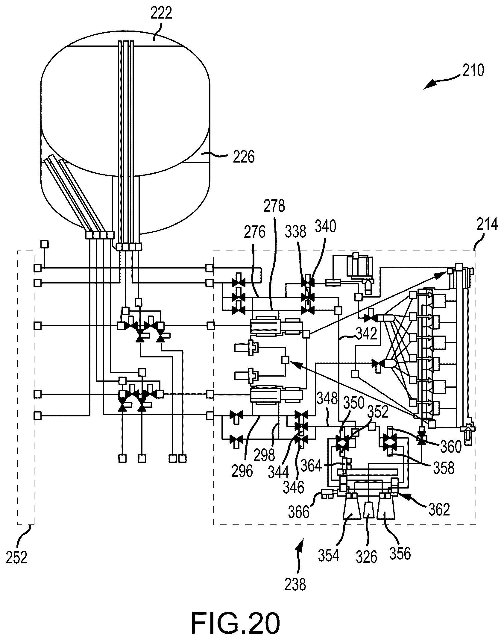 Patent US12313023 Figure 16 – Integrated vehicle fluids with hot gas line and cold gas line merging to increase enthalpy