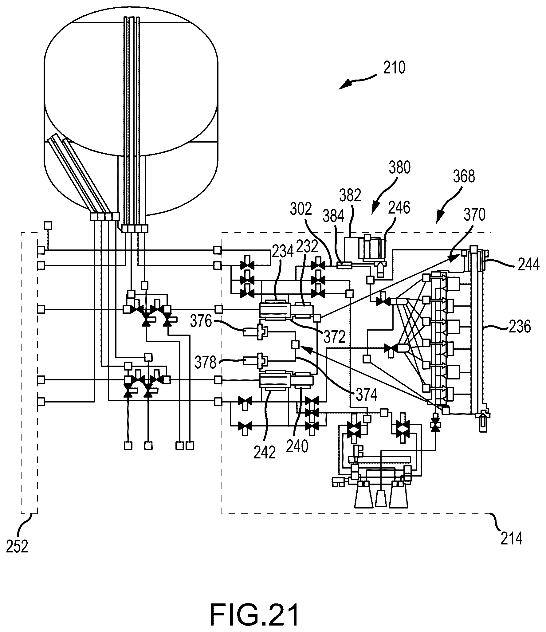 Patent US12313023 Figure 17 – Integrated vehicle fluids with hot gas line and cold gas line merging to increase enthalpy