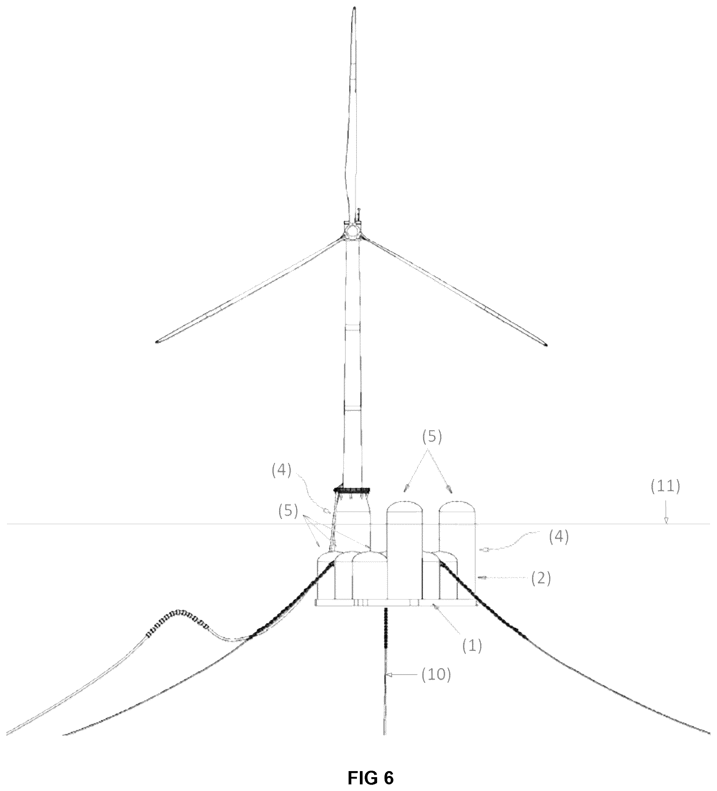 Patent US12313034 Figure 6 – Floating reinforced concrete platform applicable to the marine wind power sector industry