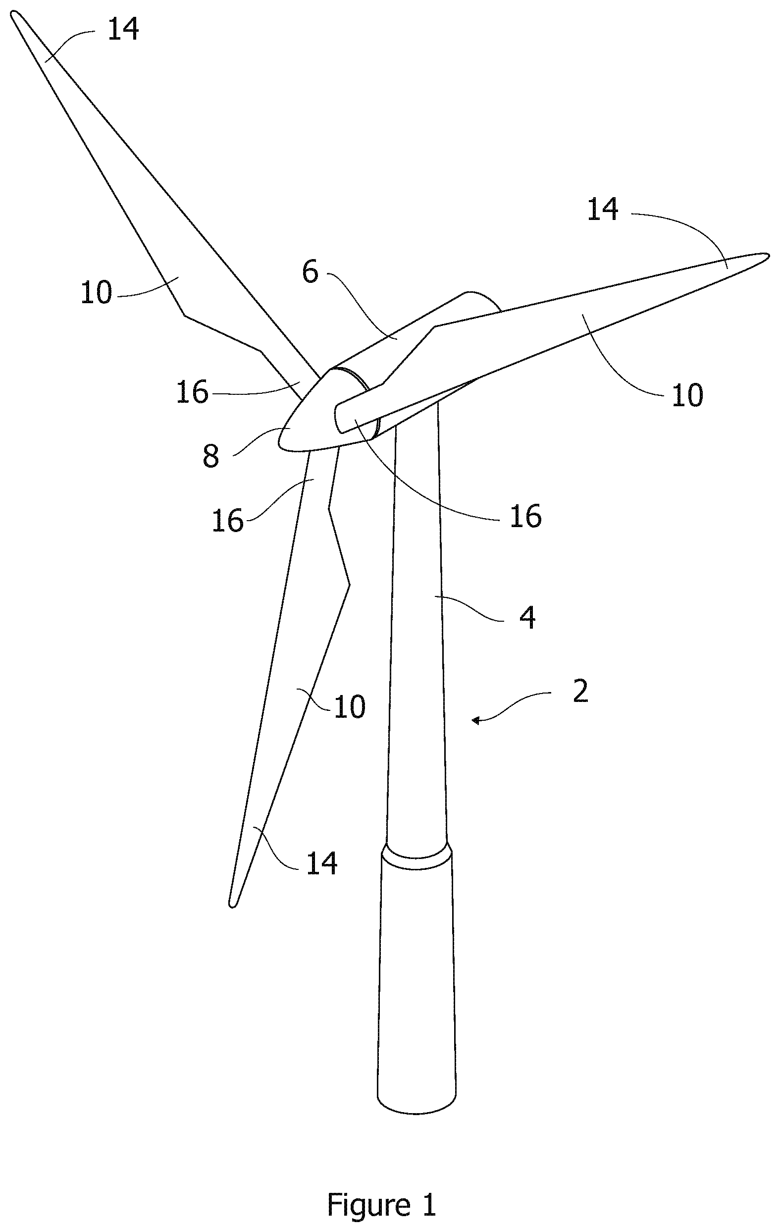 Patent US12313039 — Wind turbine blade having a de-icing system — Figure 1