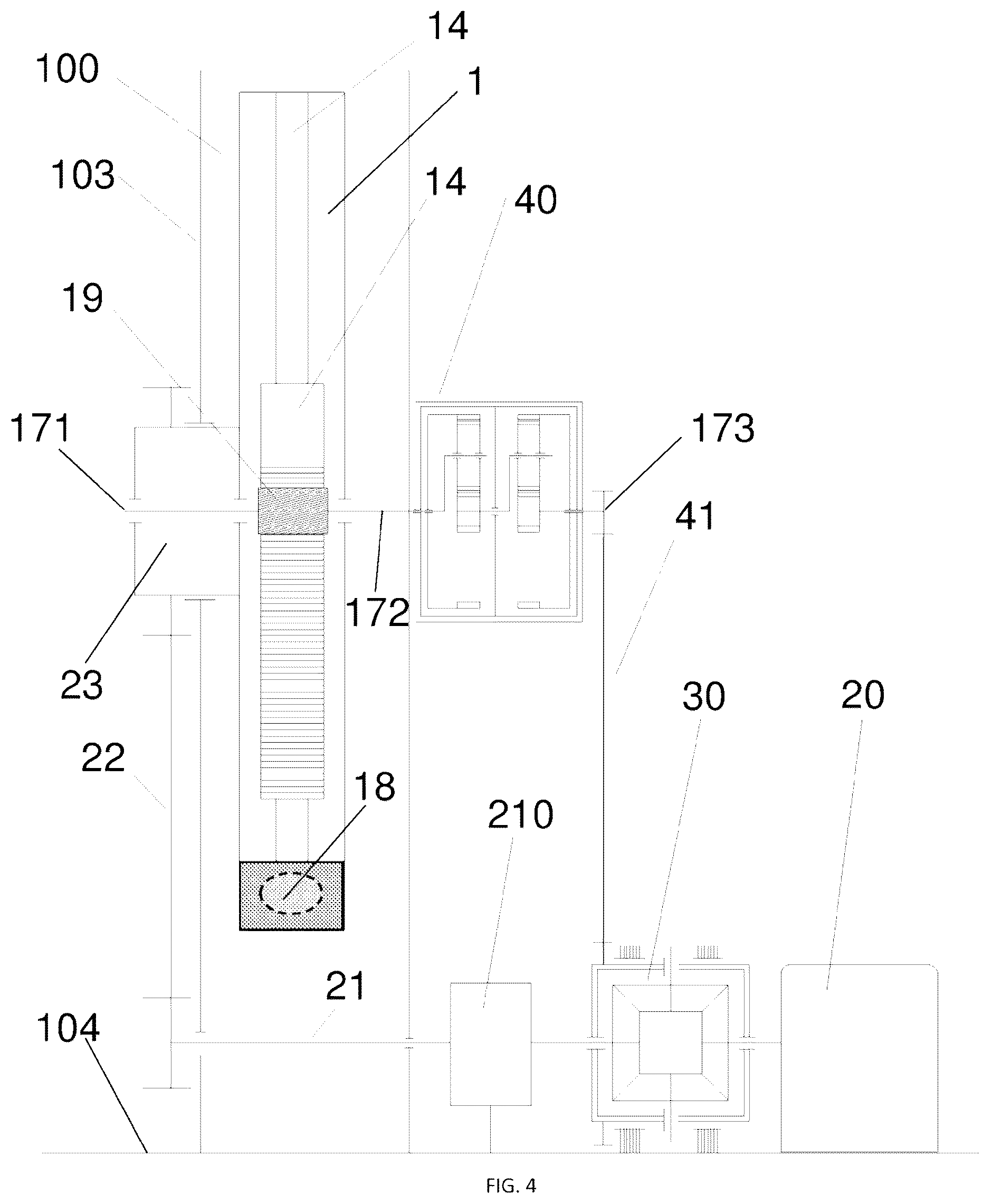 Patent US12313043 Figure 4 – Gravitational-to-kinetic energy converter