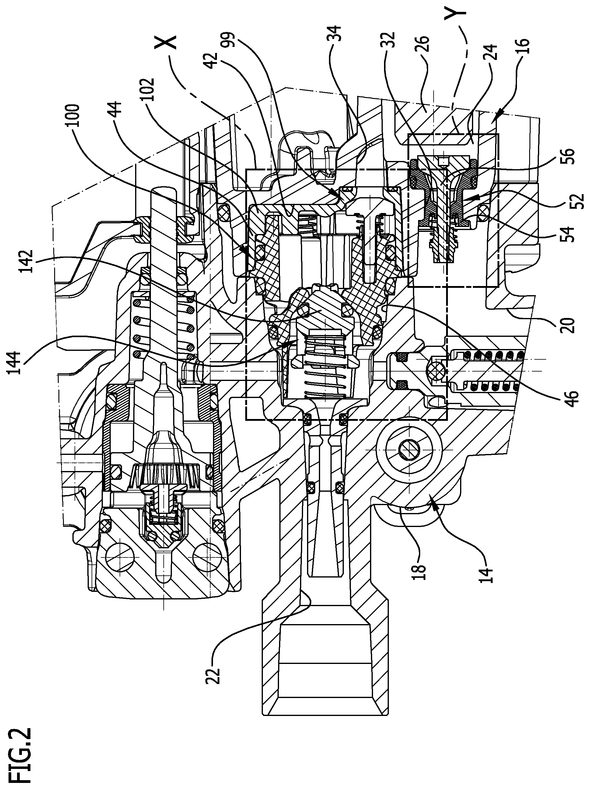 Patent US12313047 Figure 2 – Piston pump for a high pressure cleaning device