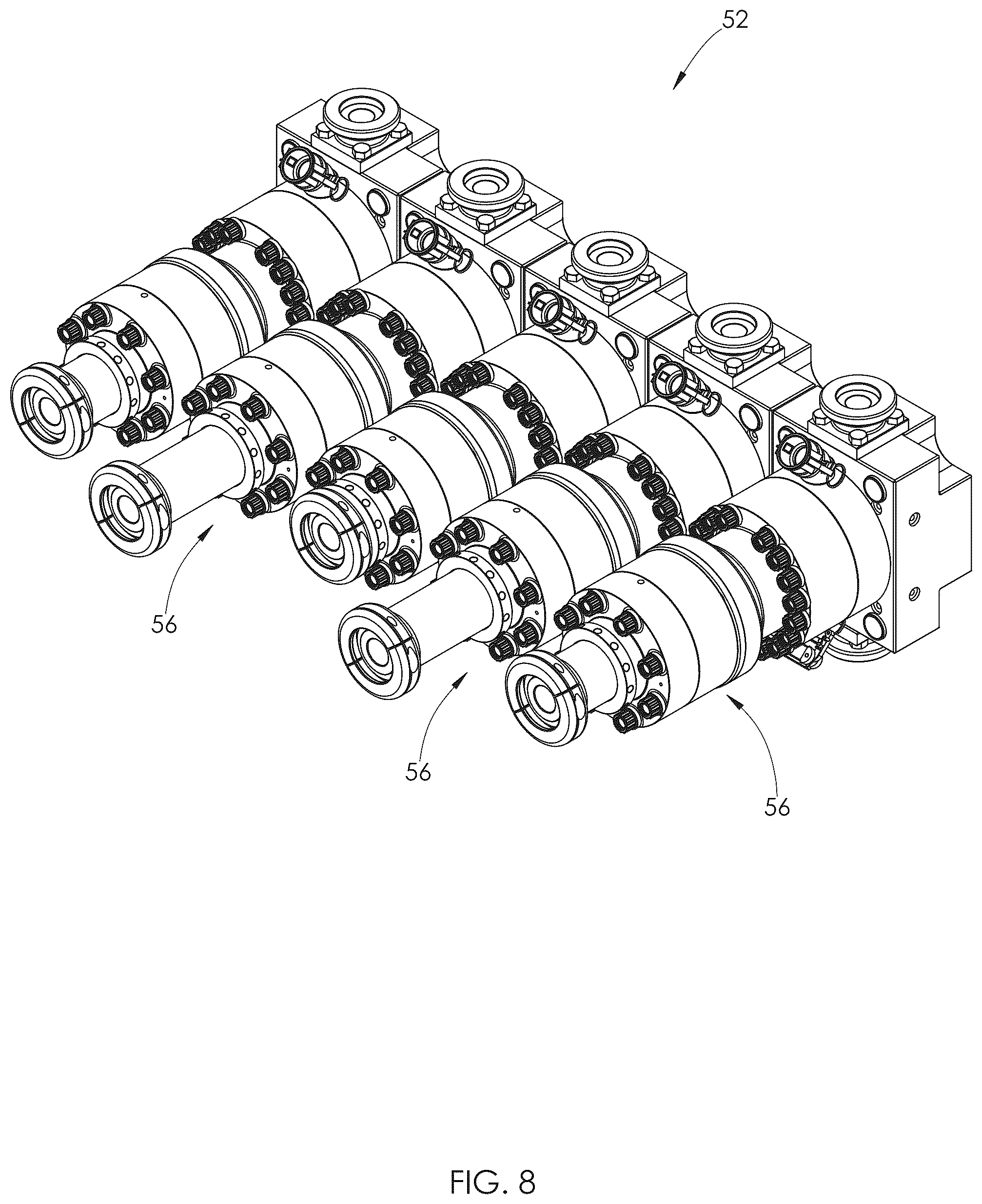 Patent US12313048 Figure 8 – Fluid end assembly