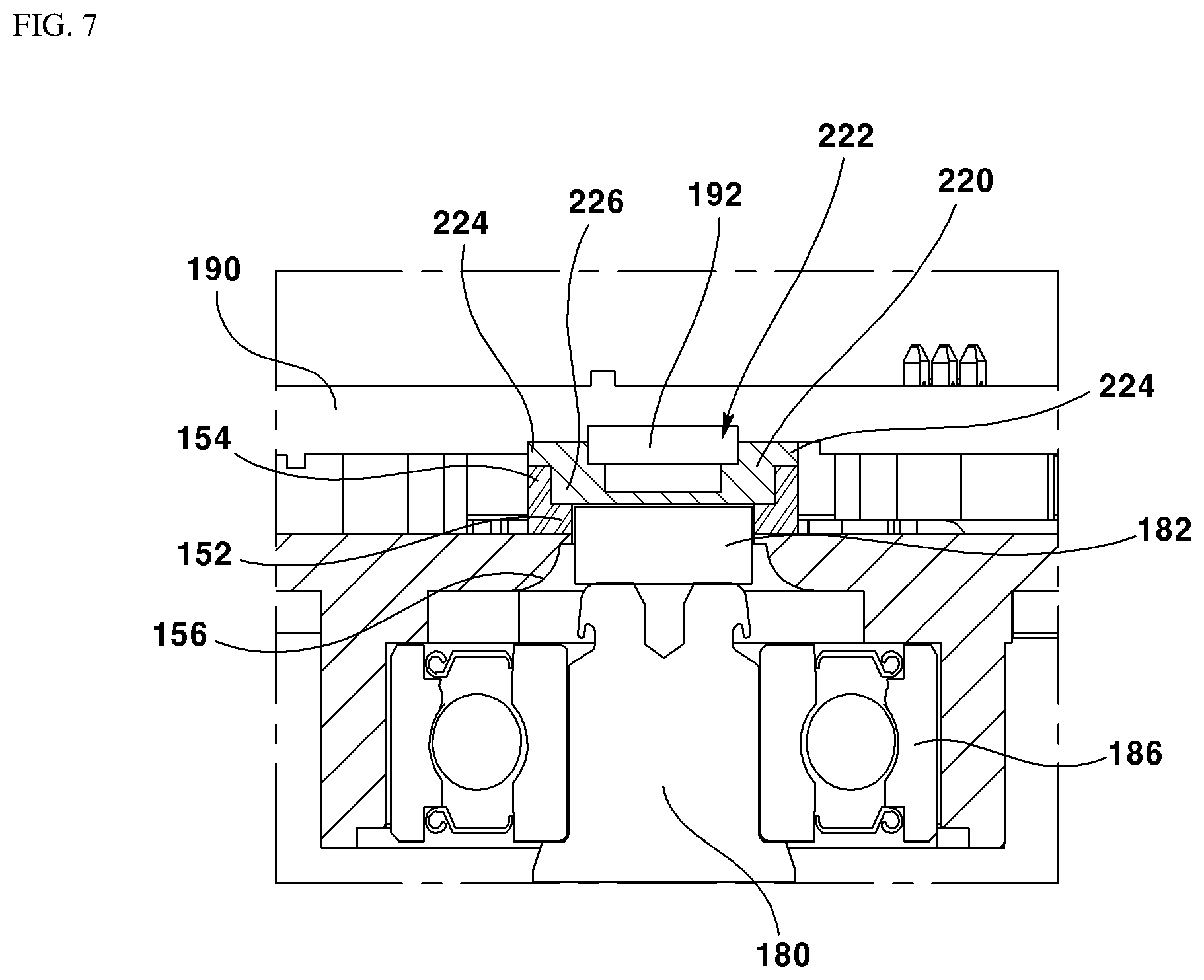 Patent US12313049 Figure 6 – Motor and position sensing arrangement