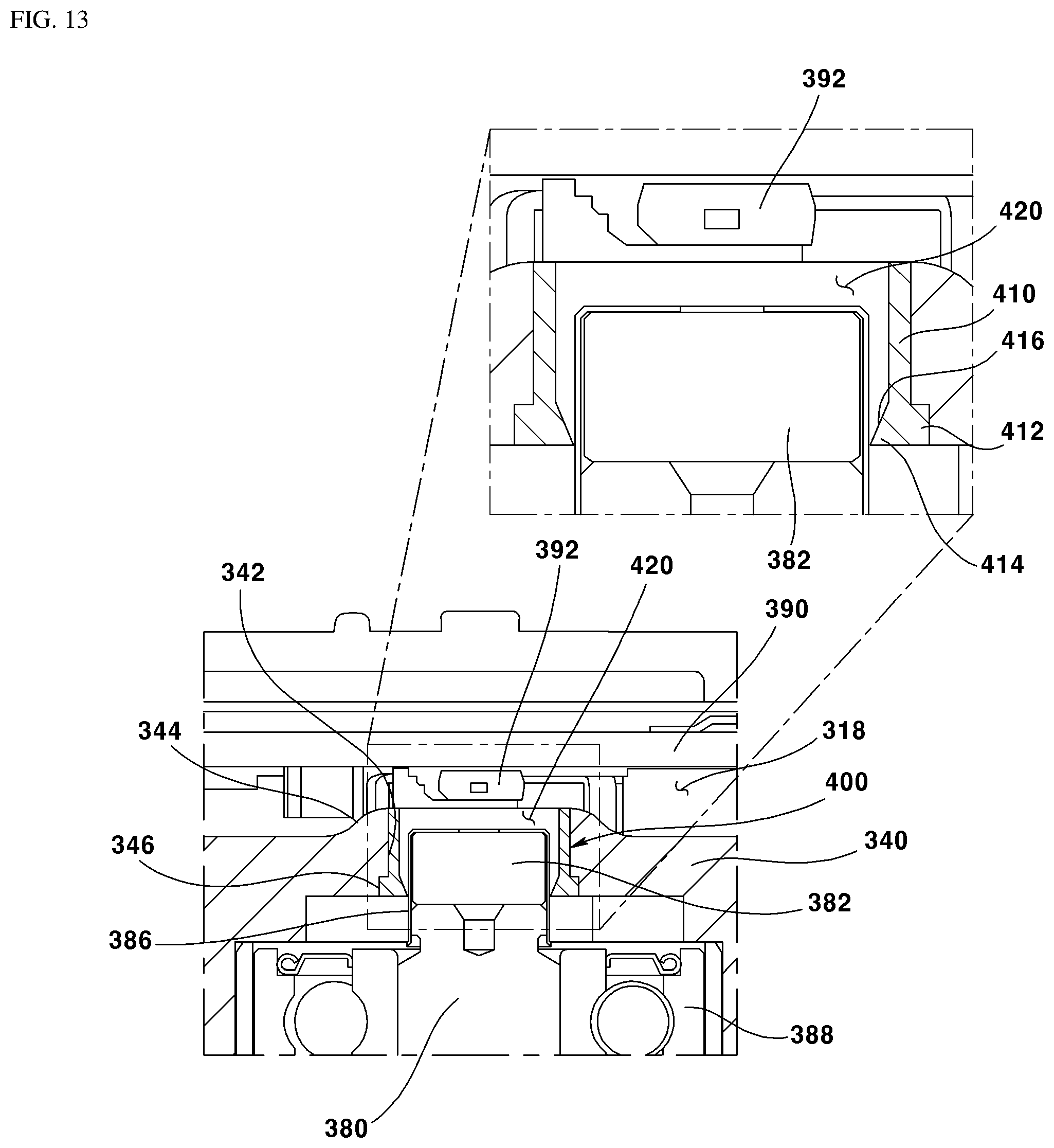Patent US12313049 Figure 12 – Motor and position sensing arrangement
