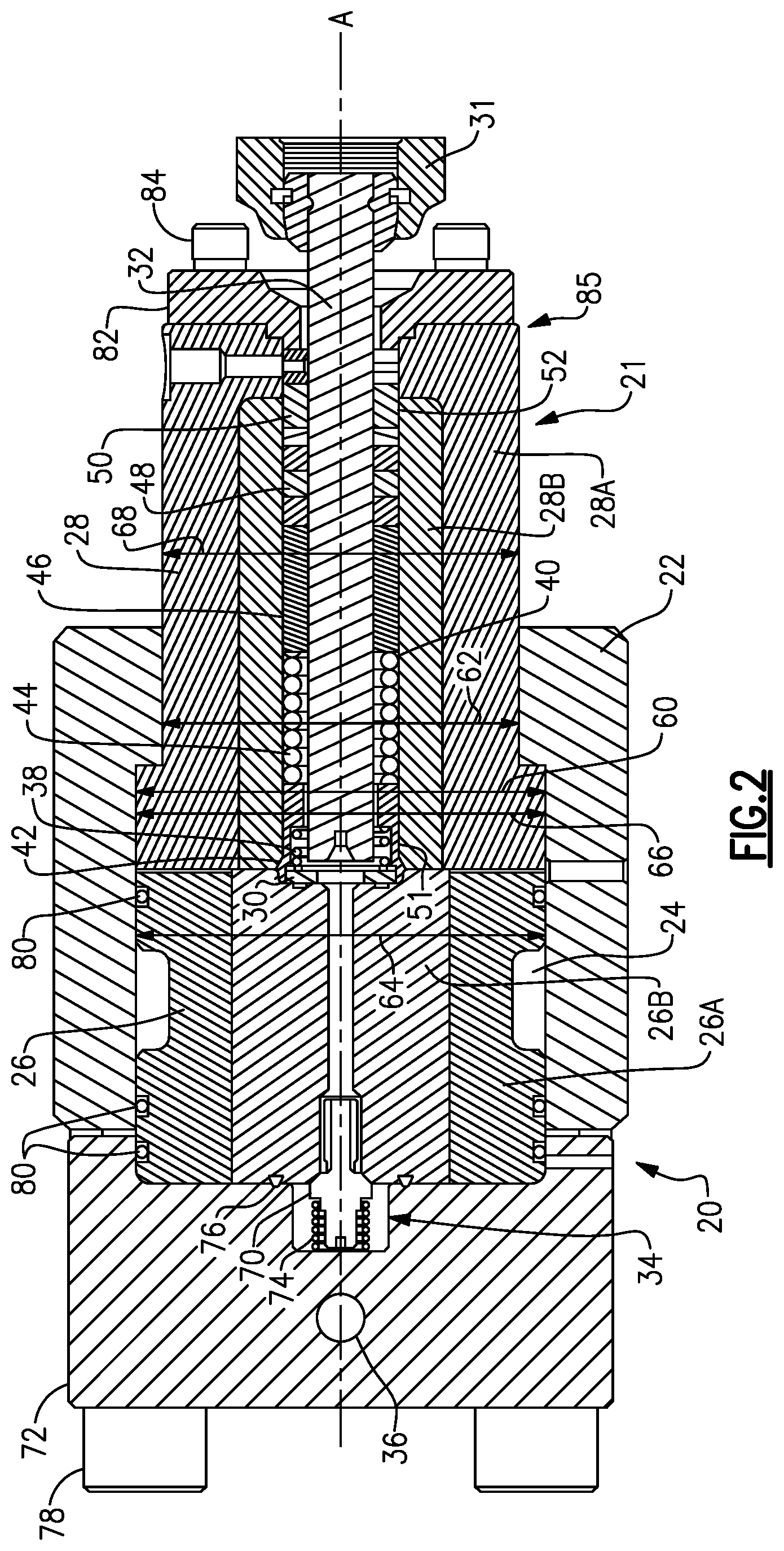 Patent US12313063 Figure 2 – High pressure water pump fluid end